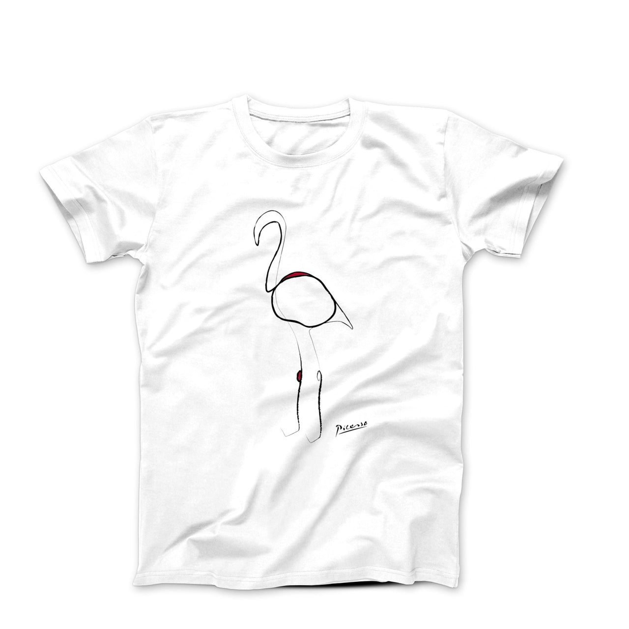 Picasso Flamingo Line Sketch T-shirt - Greatest Artists - Harvey Ltd