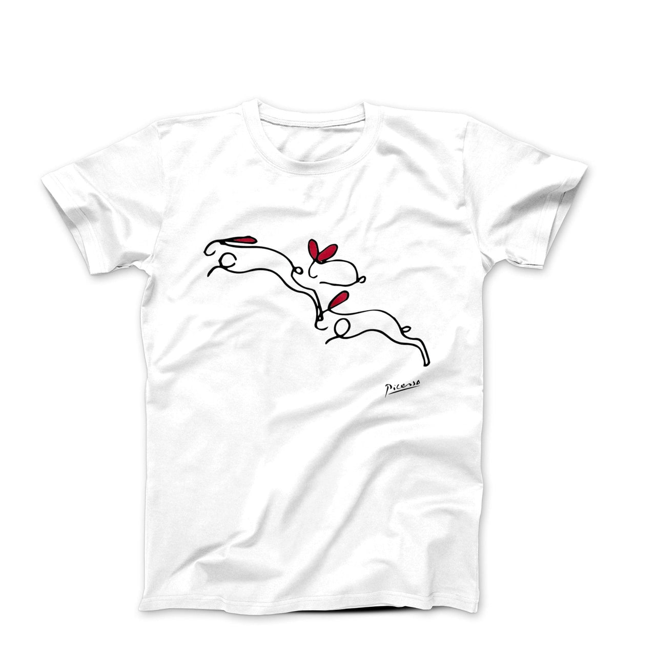 Picasso Rabbits Line Sketch T-shirt - Greatest Artists - Harvey Ltd