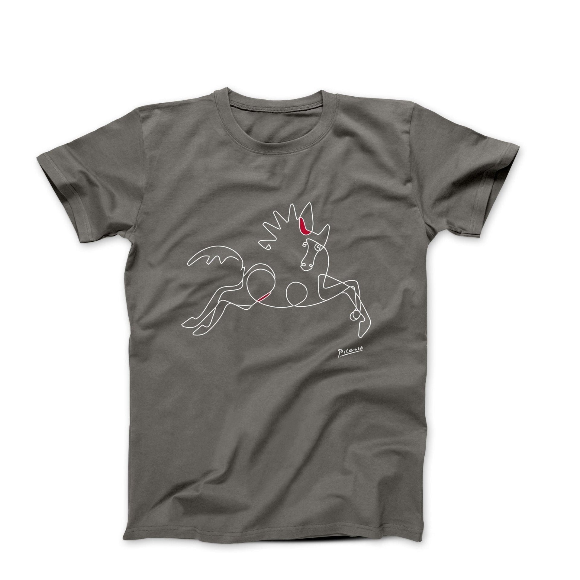 Picasso Stallion Line Sketch T-shirt - Greatest Artists - Harvey Ltd