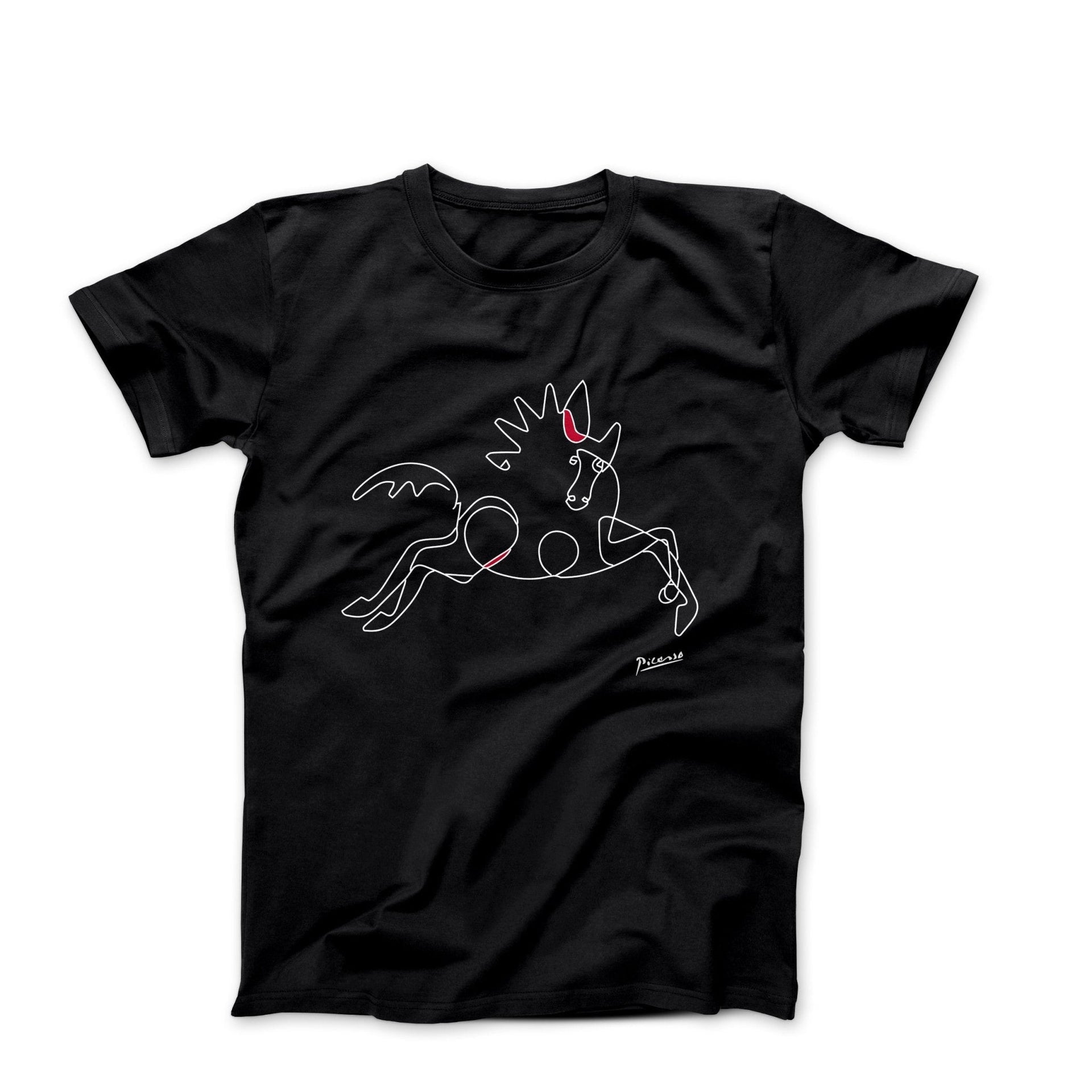 Picasso Stallion Line Sketch T-shirt - Greatest Artists - Harvey Ltd