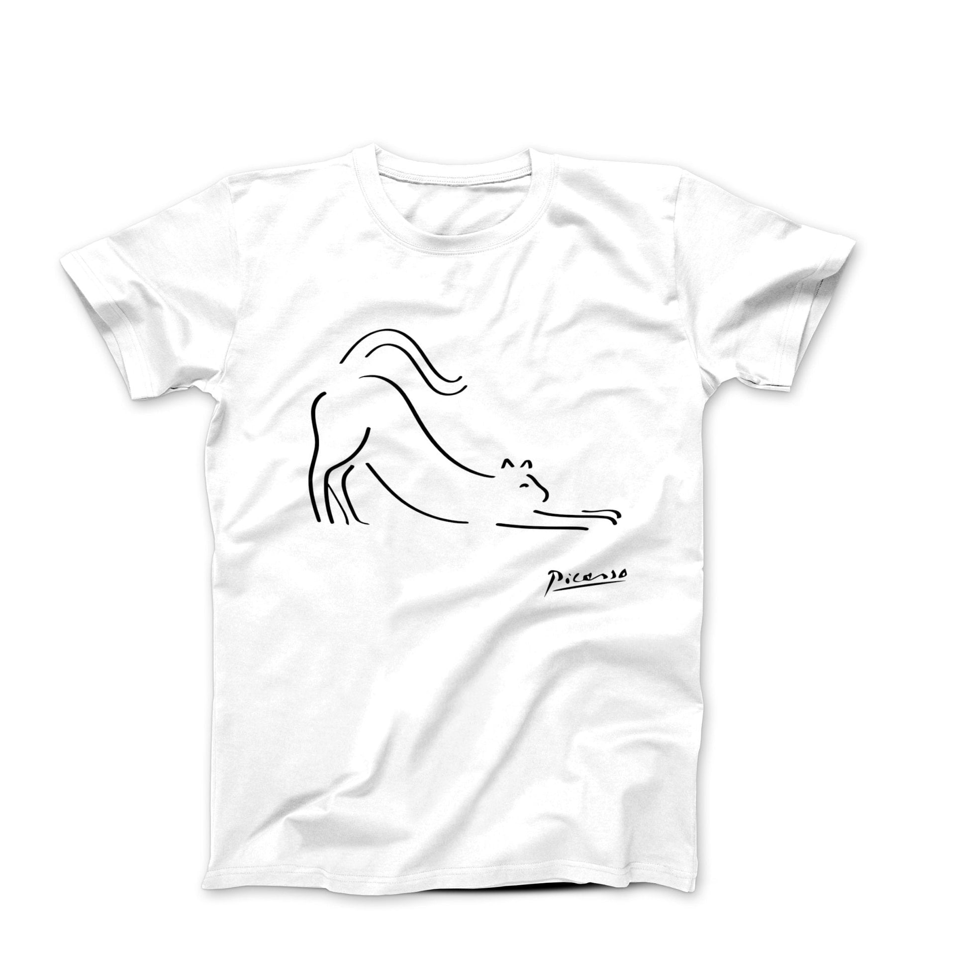 Picasso Stretching Cat Artwork T-shirt - Greatest Artists - Harvey Ltd