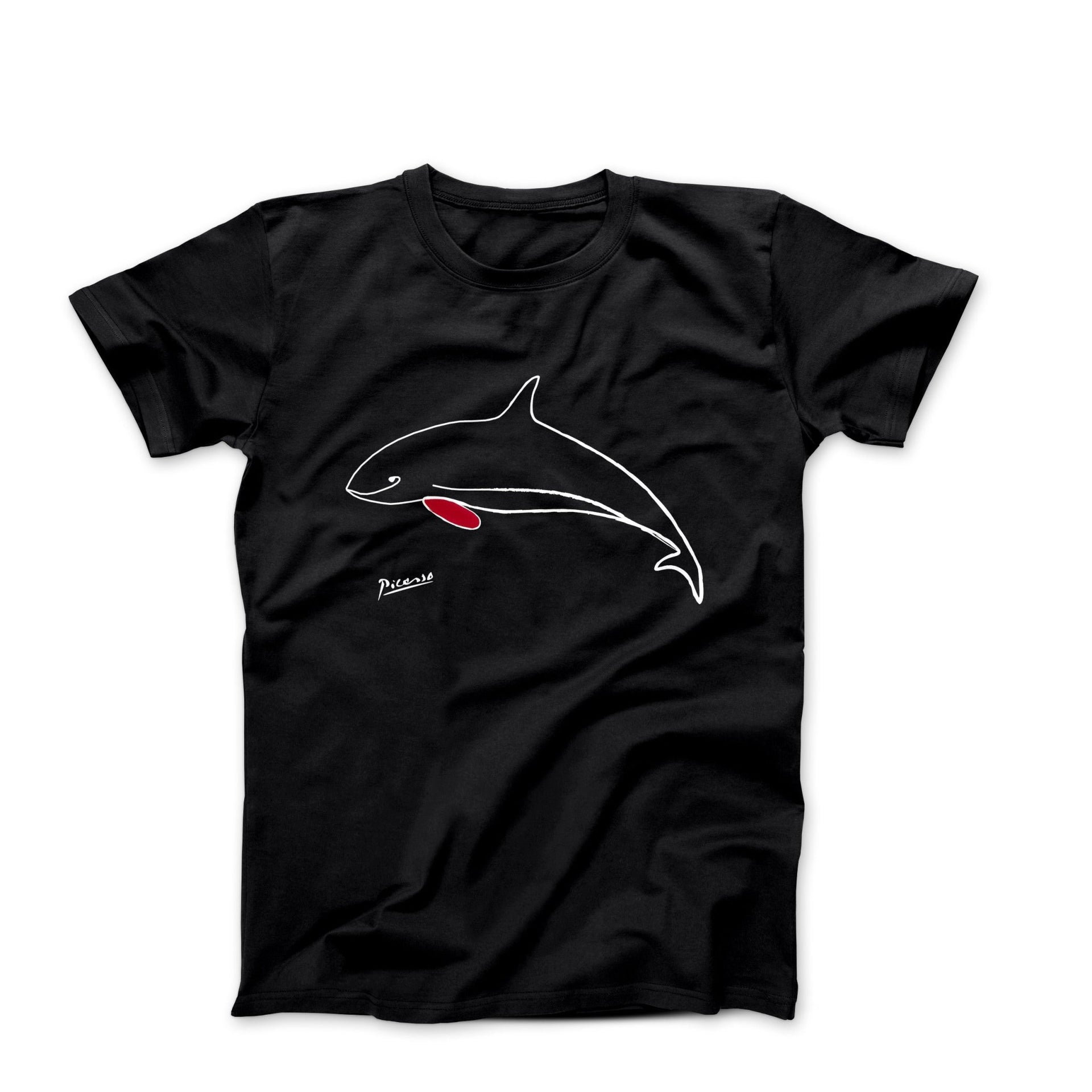 Picasso The Dolphin Line Drawing T-shirt - Greatest Artists - Harvey Ltd