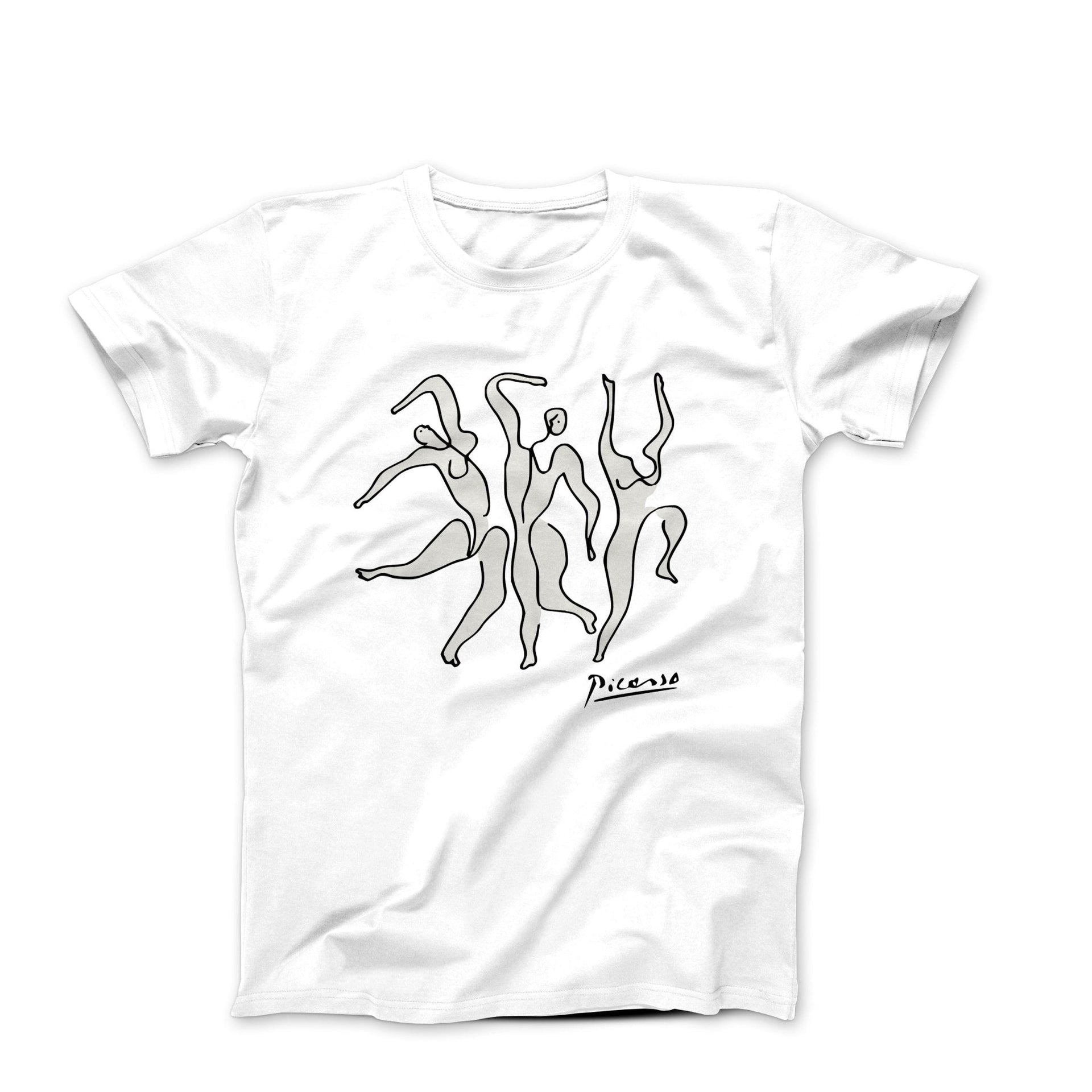 Picasso Three Dancers (1925) Line Drawing T-shirt - Greatest Artists - Harvey Ltd