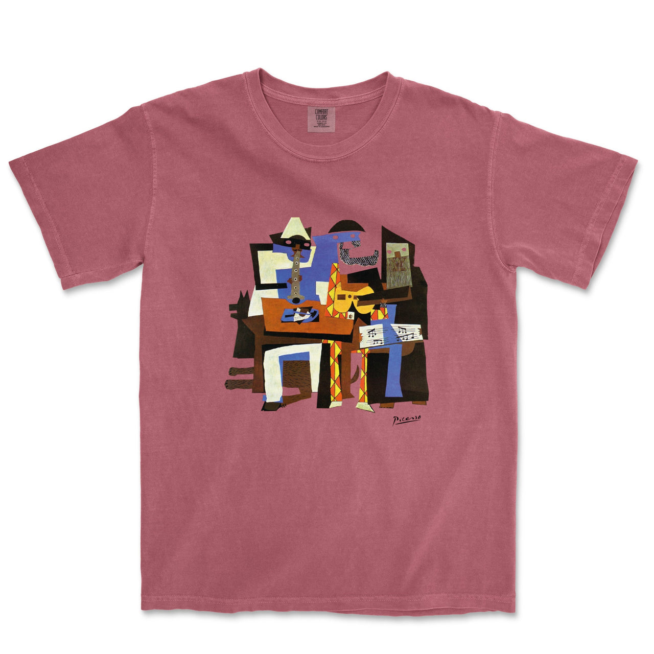 Picasso Three Musicians Garment - Dyed T-Shirt - Greatest Artists - Harvey Ltd