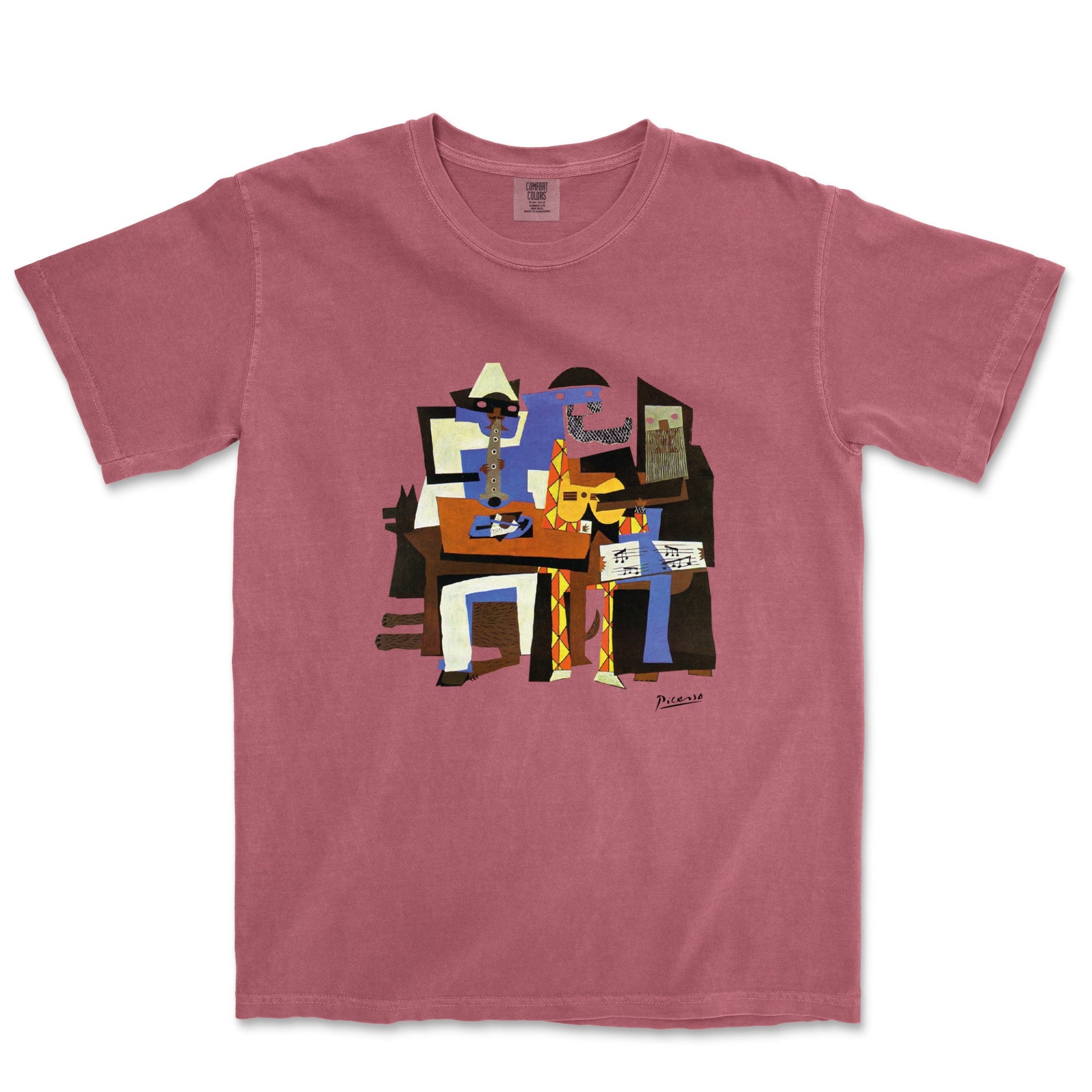 Picasso Three Musicians Garment - Dyed T-Shirt - Greatest Artists - Harvey Ltd