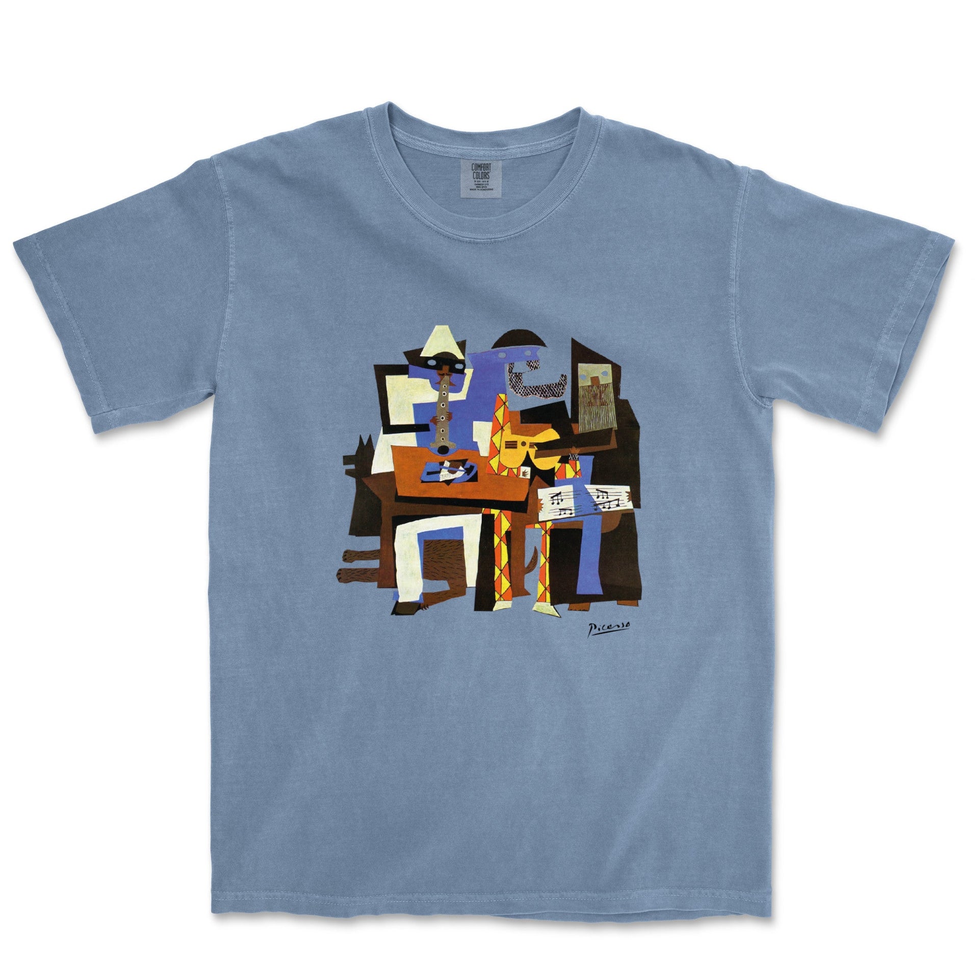 Picasso Three Musicians Garment - Dyed T-Shirt - Greatest Artists - Harvey Ltd