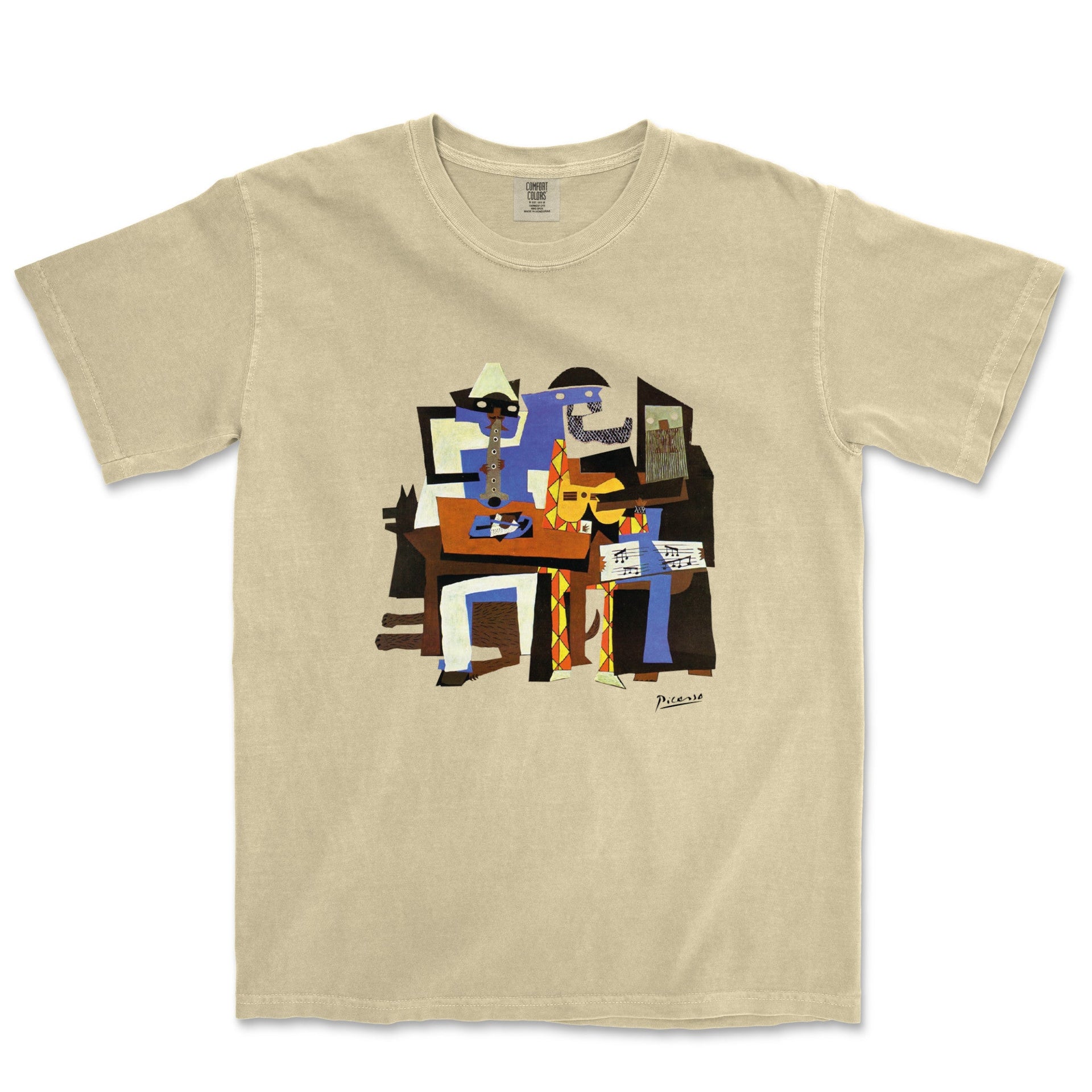 Picasso Three Musicians Garment - Dyed T-Shirt - Greatest Artists - Harvey Ltd