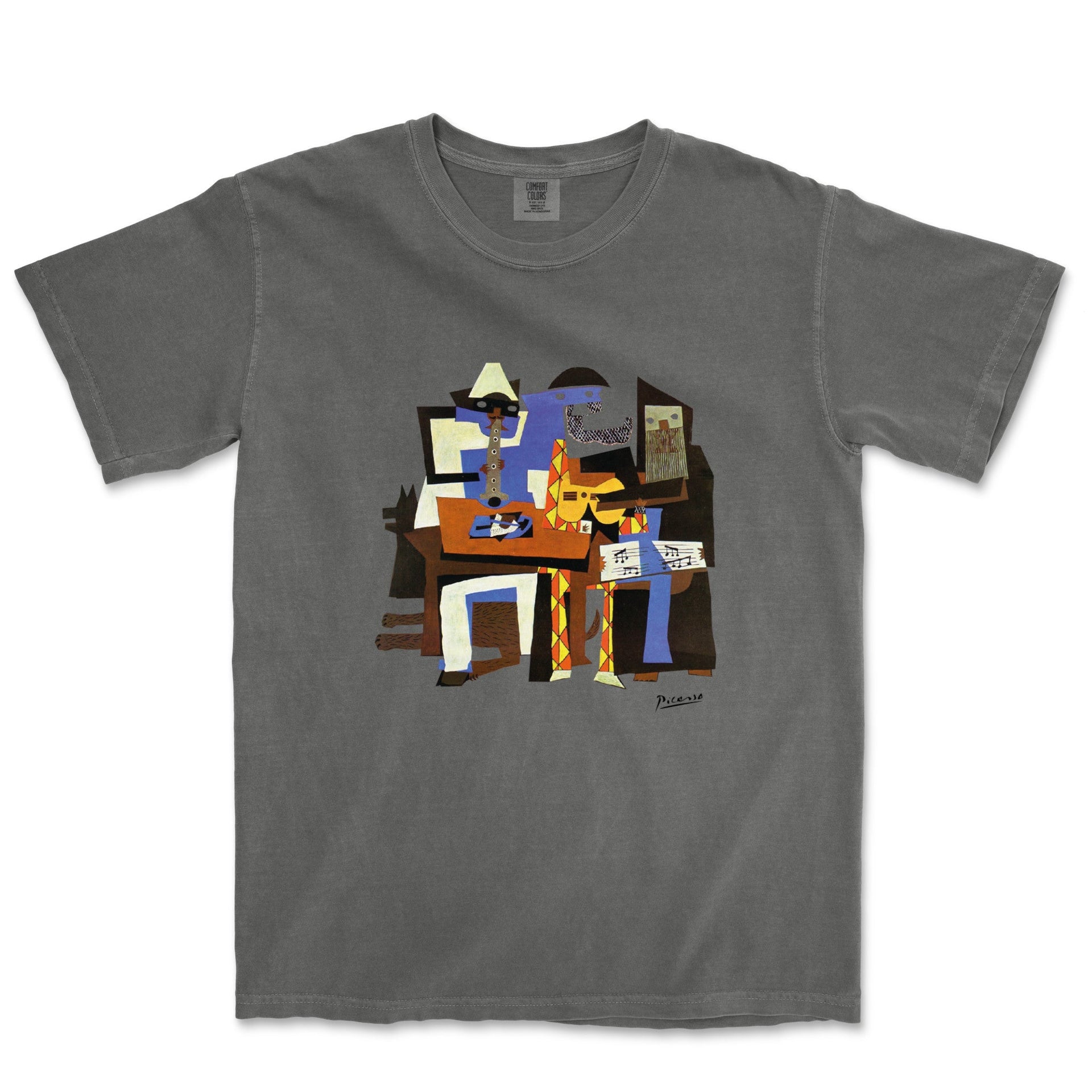 Picasso Three Musicians Garment - Dyed T-Shirt - Greatest Artists - Harvey Ltd
