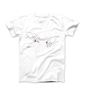 Picasso Touching Hands Line Drawing T-shirt - Greatest Artists - Harvey Ltd