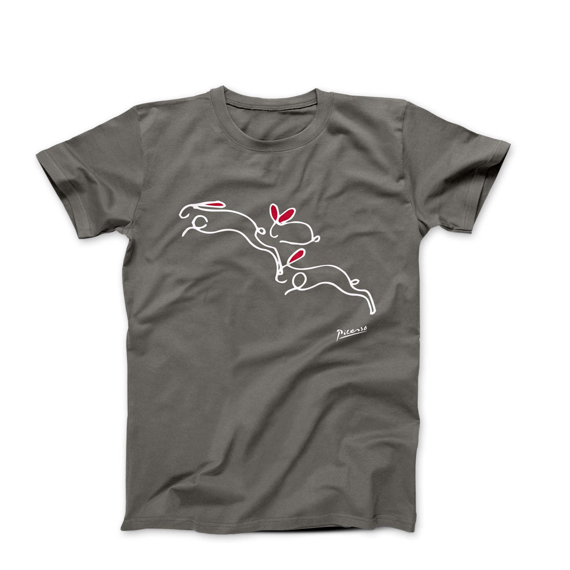 Picasso The Rabbits Line Drawing T-shirt - Greatest Artists - Harvey Ltd