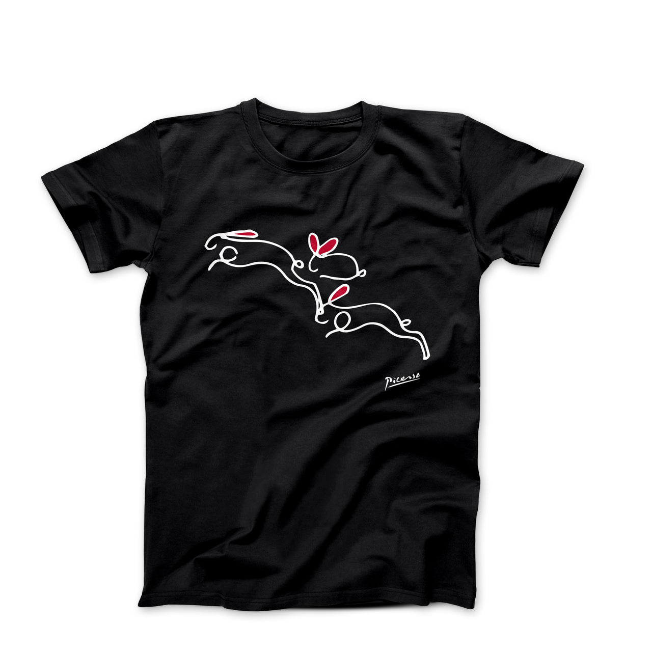 Picasso The Rabbits Line Drawing T-shirt - Greatest Artists - Harvey Ltd
