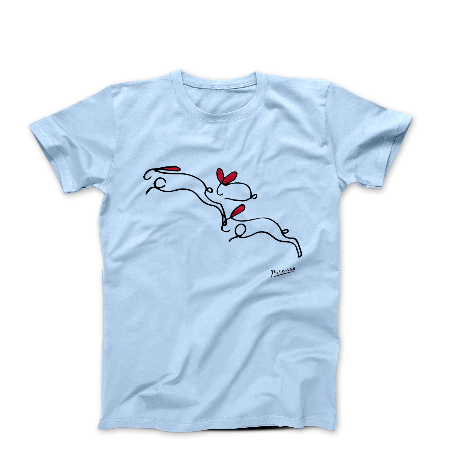 Picasso The Rabbits Line Drawing T-shirt - Greatest Artists - Harvey Ltd