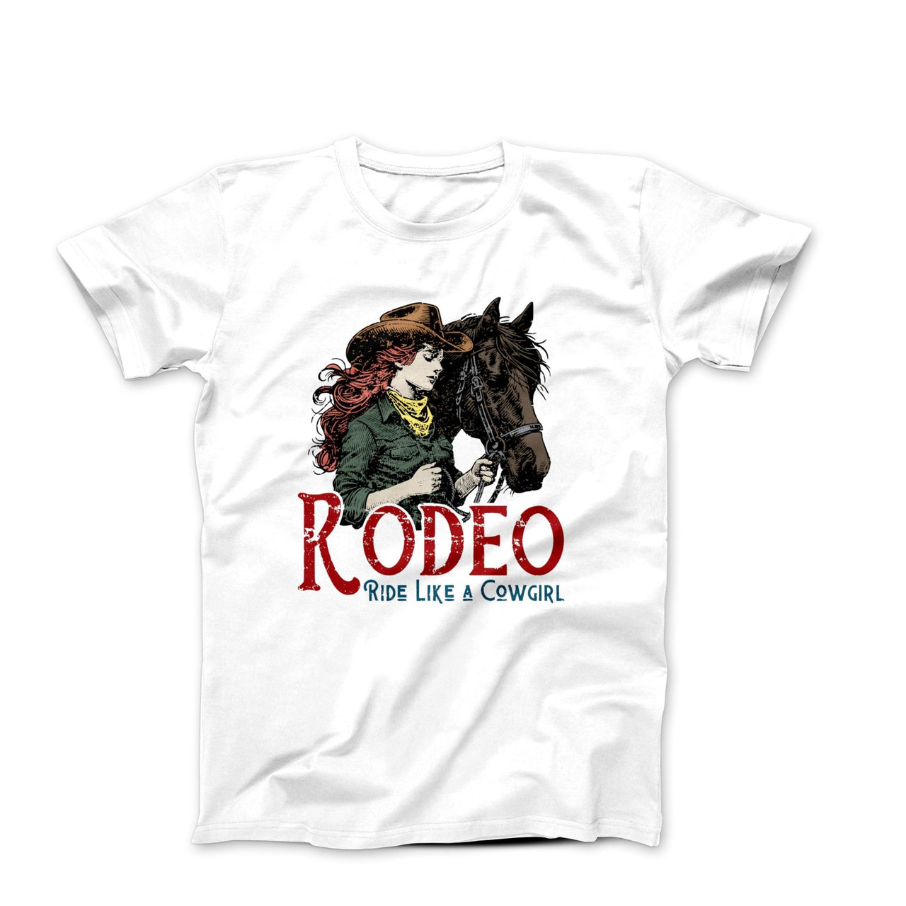 Rodeo Like A Cowgirl Illustration T-shirt - Americana & Patriotic - Harvey Ltd