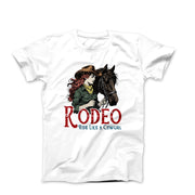 Rodeo Like A Cowgirl Illustration T-shirt - Americana & Patriotic - Harvey Ltd