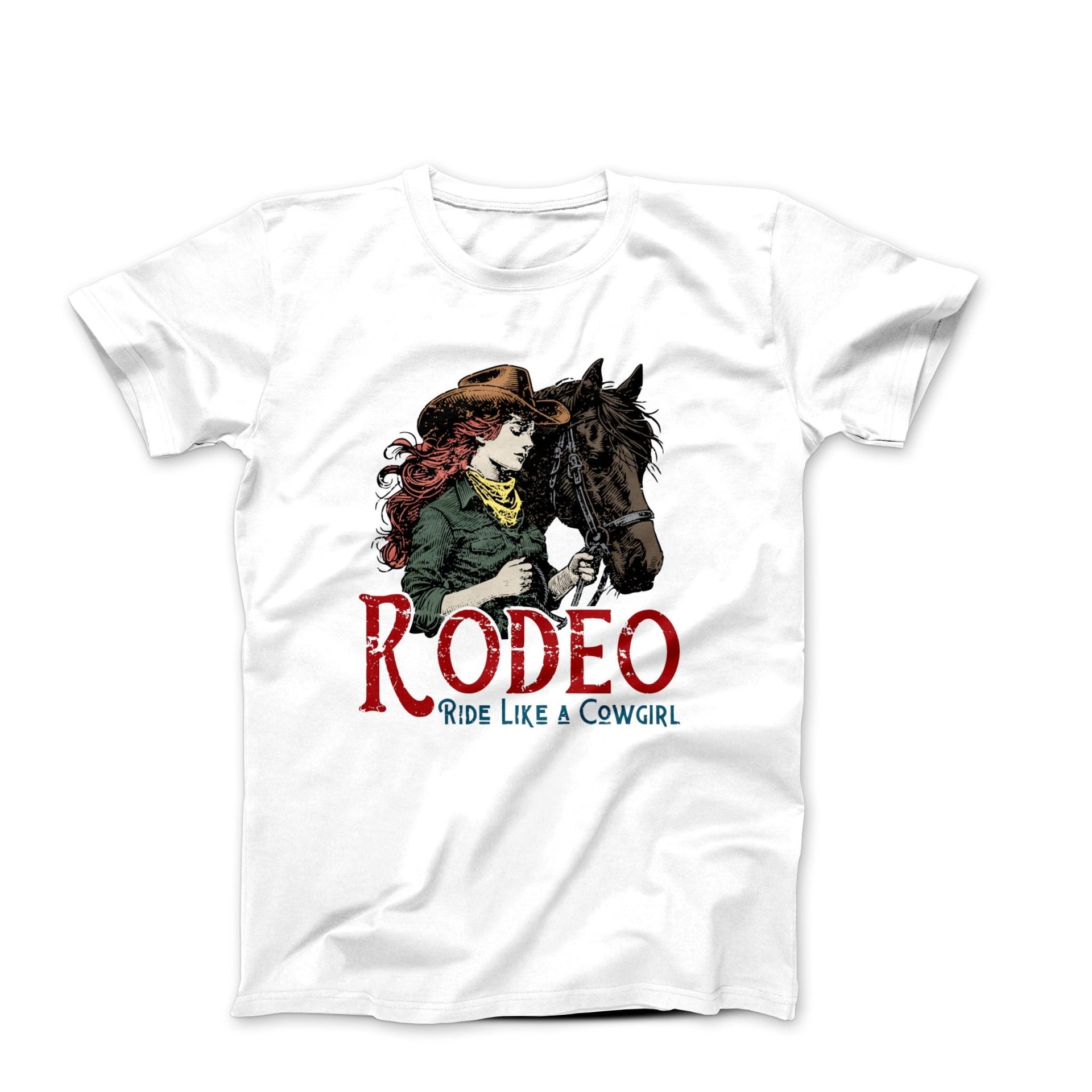 Rodeo Like A Cowgirl Illustration T-shirt - Americana & Patriotic - Harvey Ltd