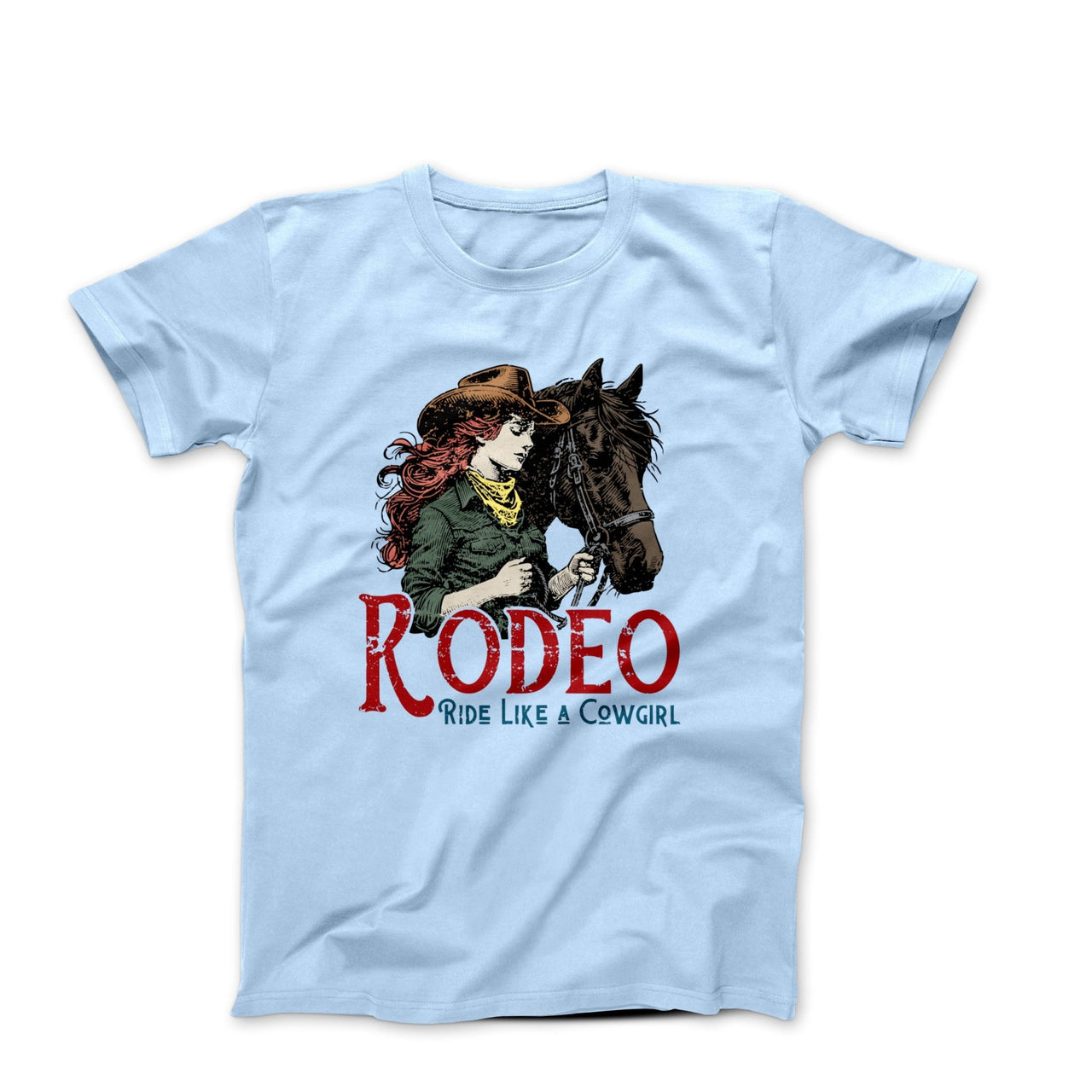 Rodeo Like A Cowgirl Illustration T-shirt - Americana & Patriotic - Harvey Ltd