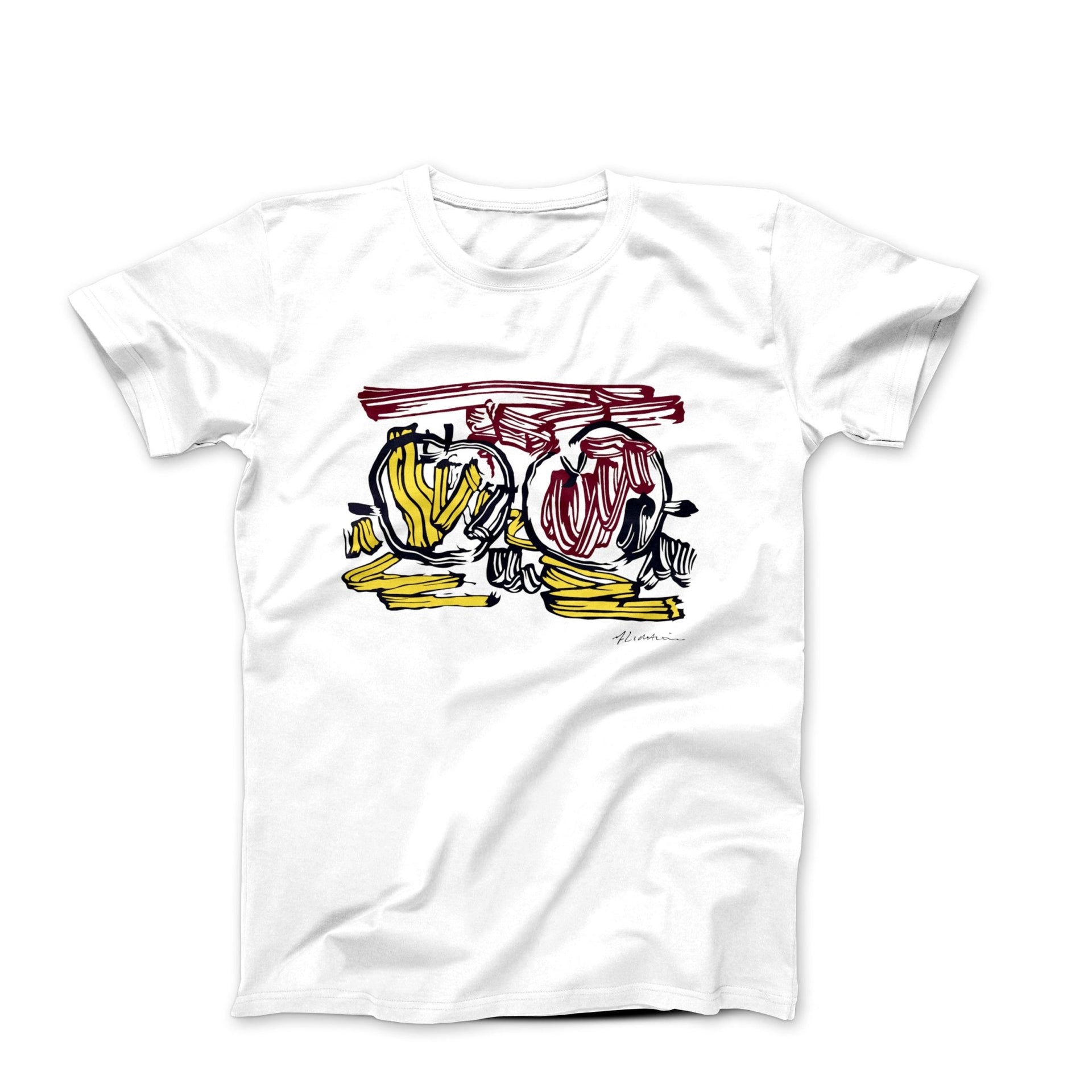 Roy Lichtenstein Red Apple and Yellow Apple (1982) Art T-shirt - Street, Pop & Media Art - Harvey Ltd