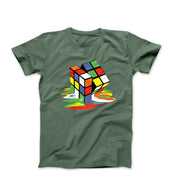 Rubick's Cube Melting Illustration T-Shirt - Comics, Movies & Music - Harvey Ltd