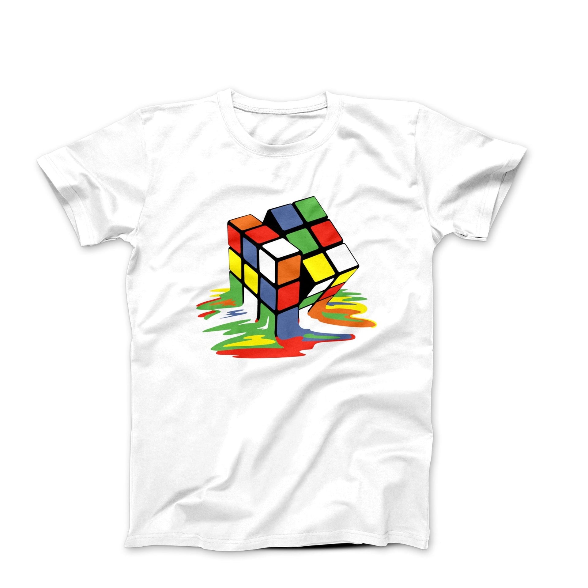 Rubick's Cube Melting Illustration T-Shirt - Comics, Movies & Music - Harvey Ltd