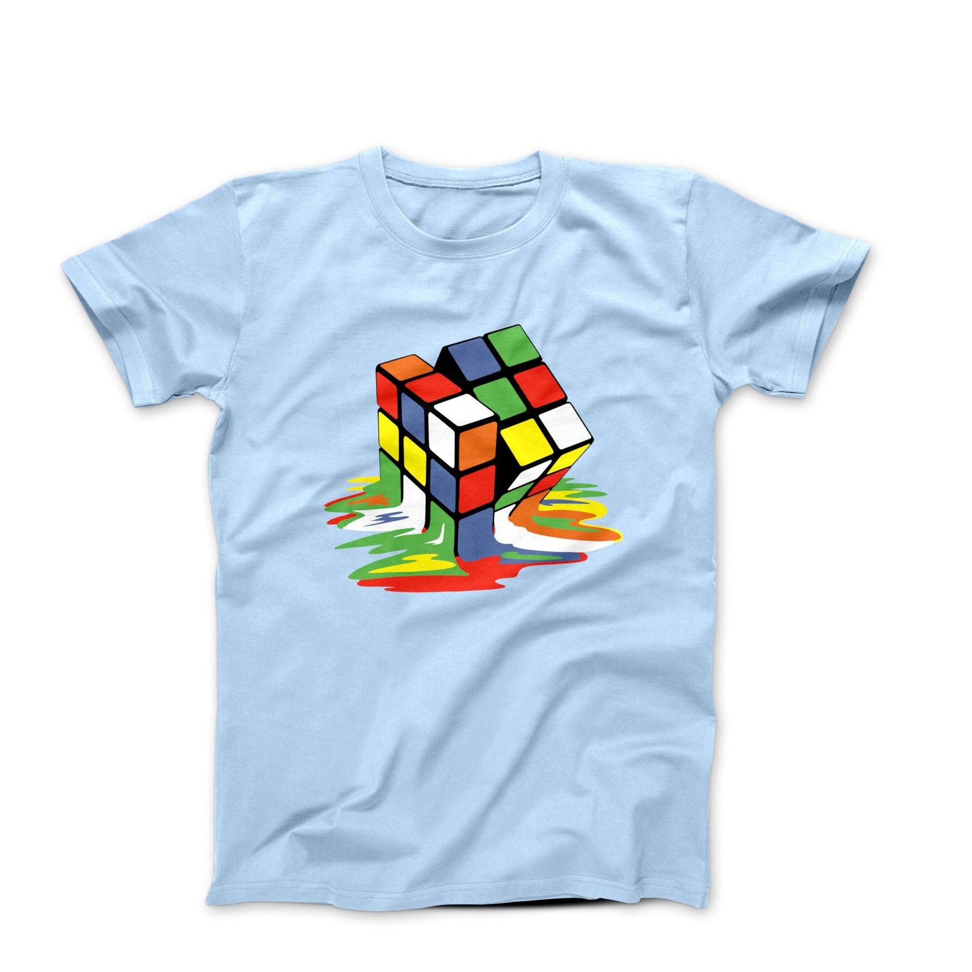 Rubick's Cube Melting Illustration T-Shirt - Comics, Movies & Music - Harvey Ltd