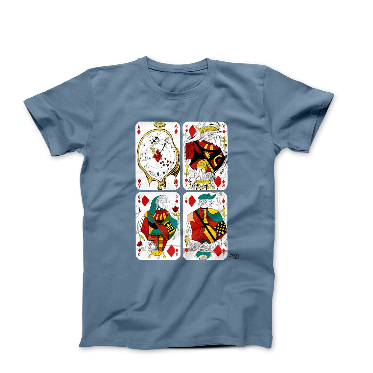 Salvador Dali Playing Cards (1967) Artwork T-shirt - Clothing - Harvey Ltd