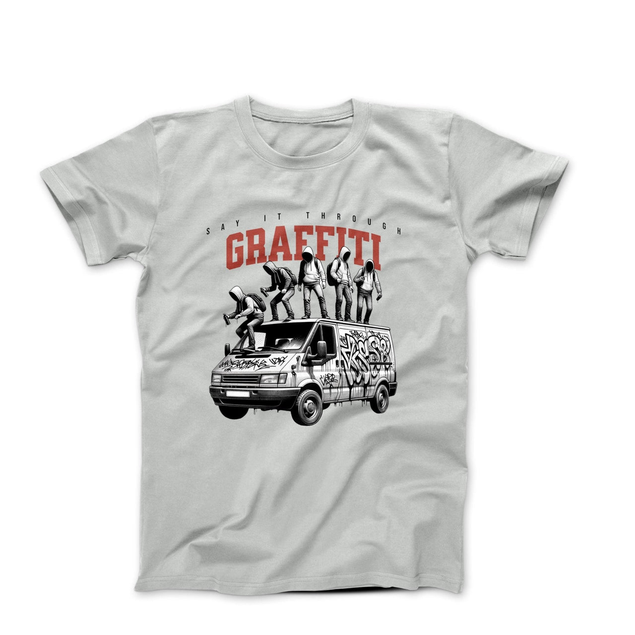 Say It Through Graffiti Illustration T-shirt - Street, Pop & Media Art - Harvey Ltd