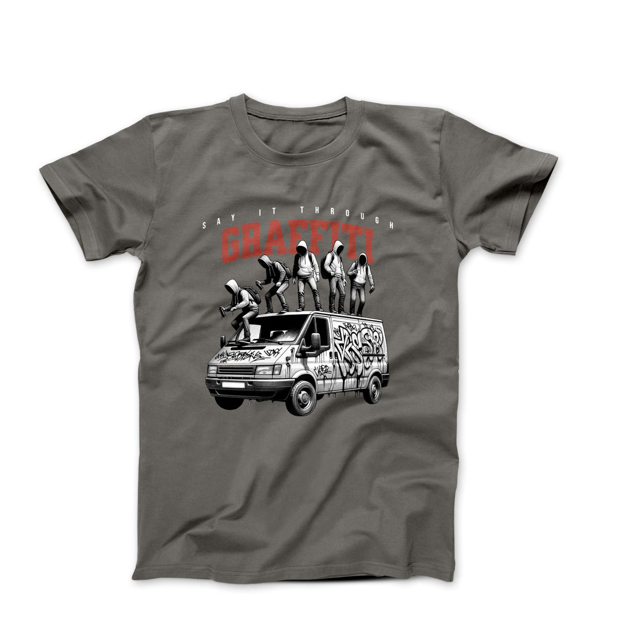 Say It Through Graffiti Illustration T-shirt - Street, Pop & Media Art - Harvey Ltd