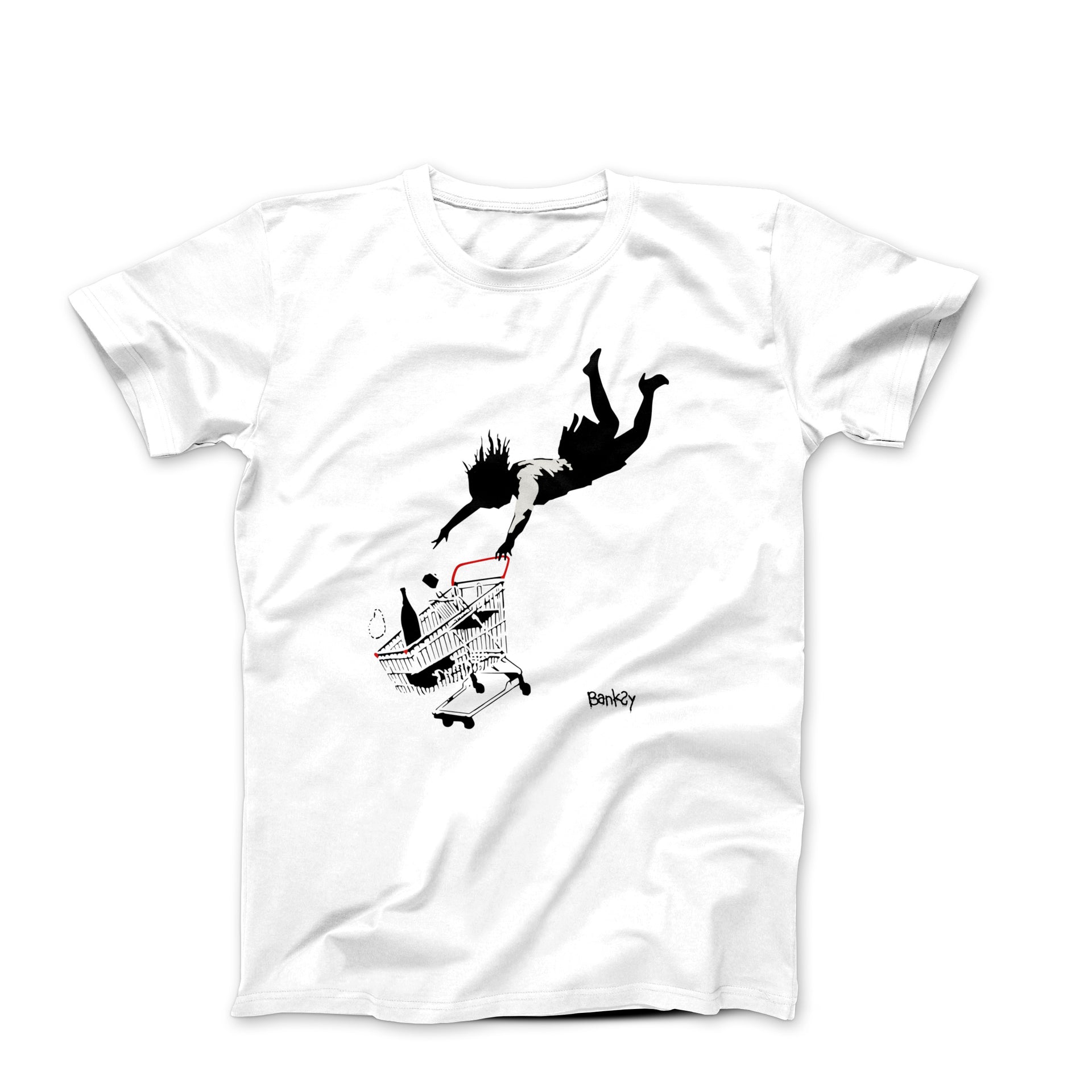 Banksy Shop Til You Drop (2011) Street Art T-shirt - Street, Pop & Media Art - Harvey Ltd