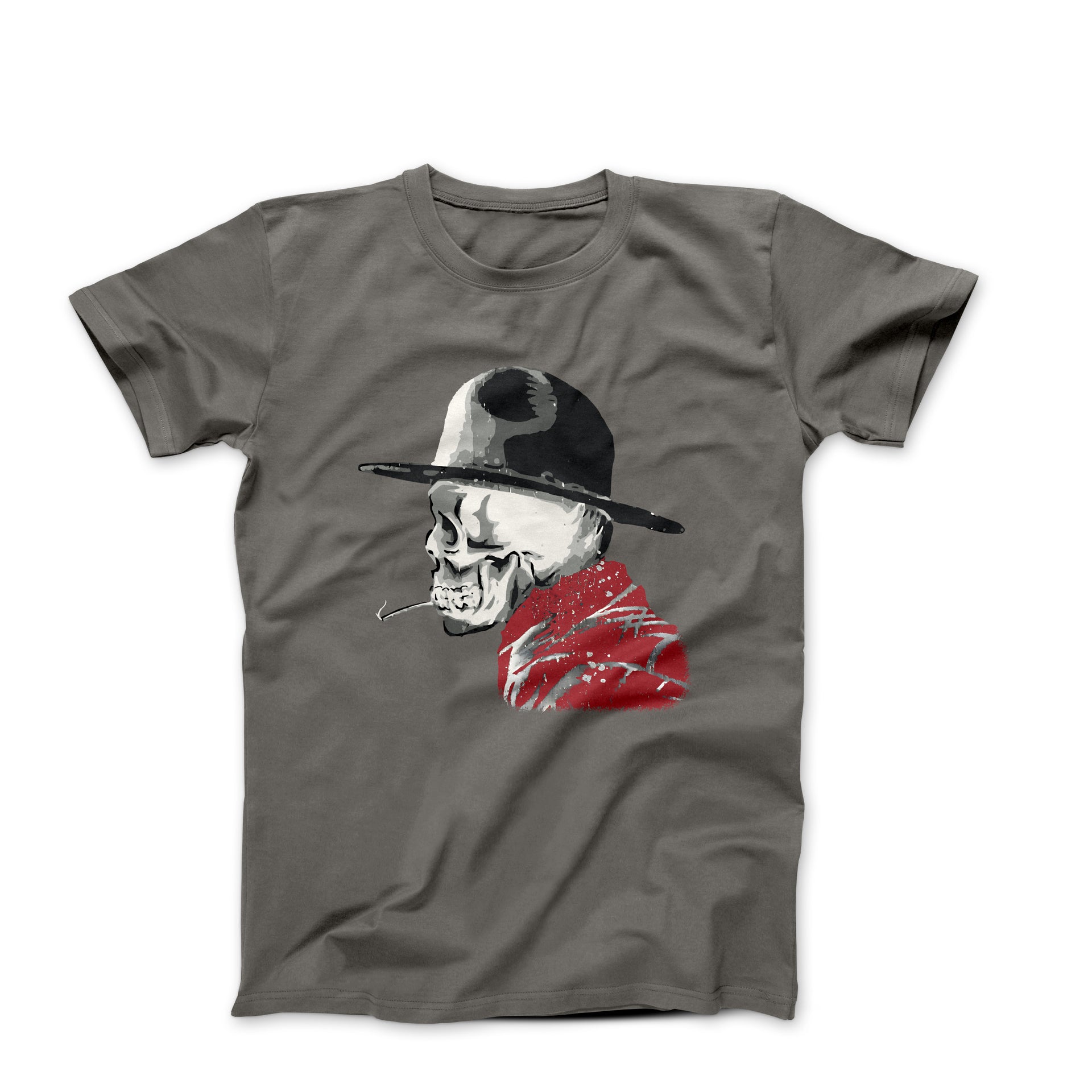 The Smoking Skull Street Art T-shirt - Street, Pop & Media Art - Harvey Ltd