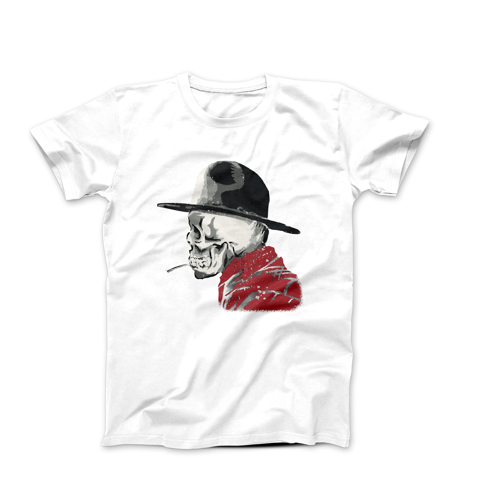 The Smoking Skull Street Art T-shirt - Street, Pop & Media Art - Harvey Ltd