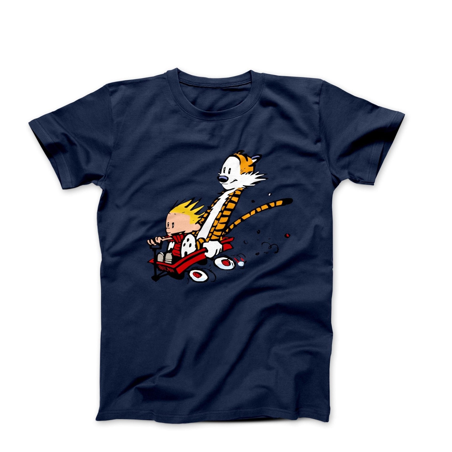 Speeding Downhill in a Wagon Illustration T-shirt - Comics, Movies & Music - Harvey Ltd