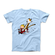 Speeding Downhill in a Wagon Illustration T-shirt - Comics, Movies & Music - Harvey Ltd