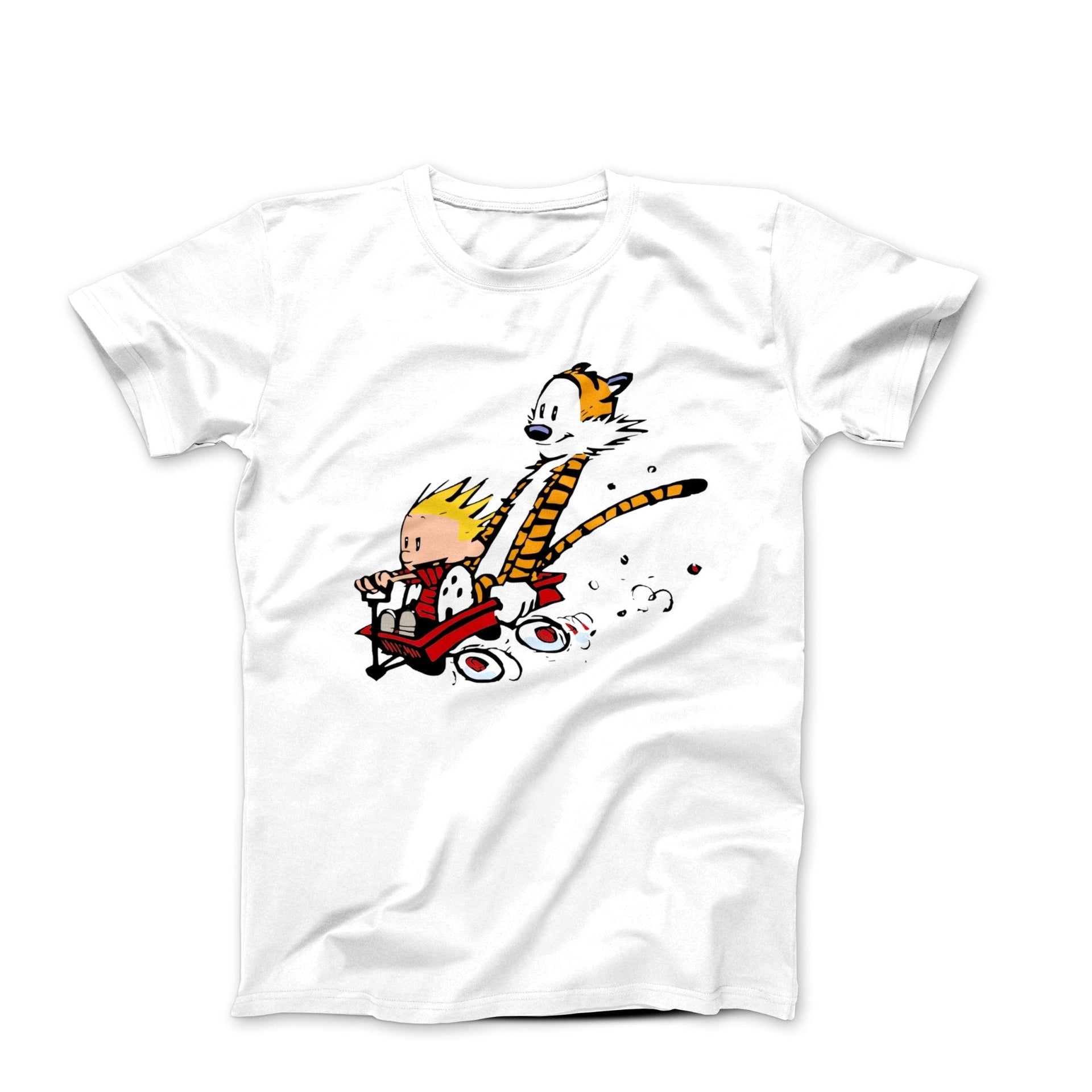 Speeding Downhill in a Wagon Illustration T-shirt - Comics, Movies & Music - Harvey Ltd