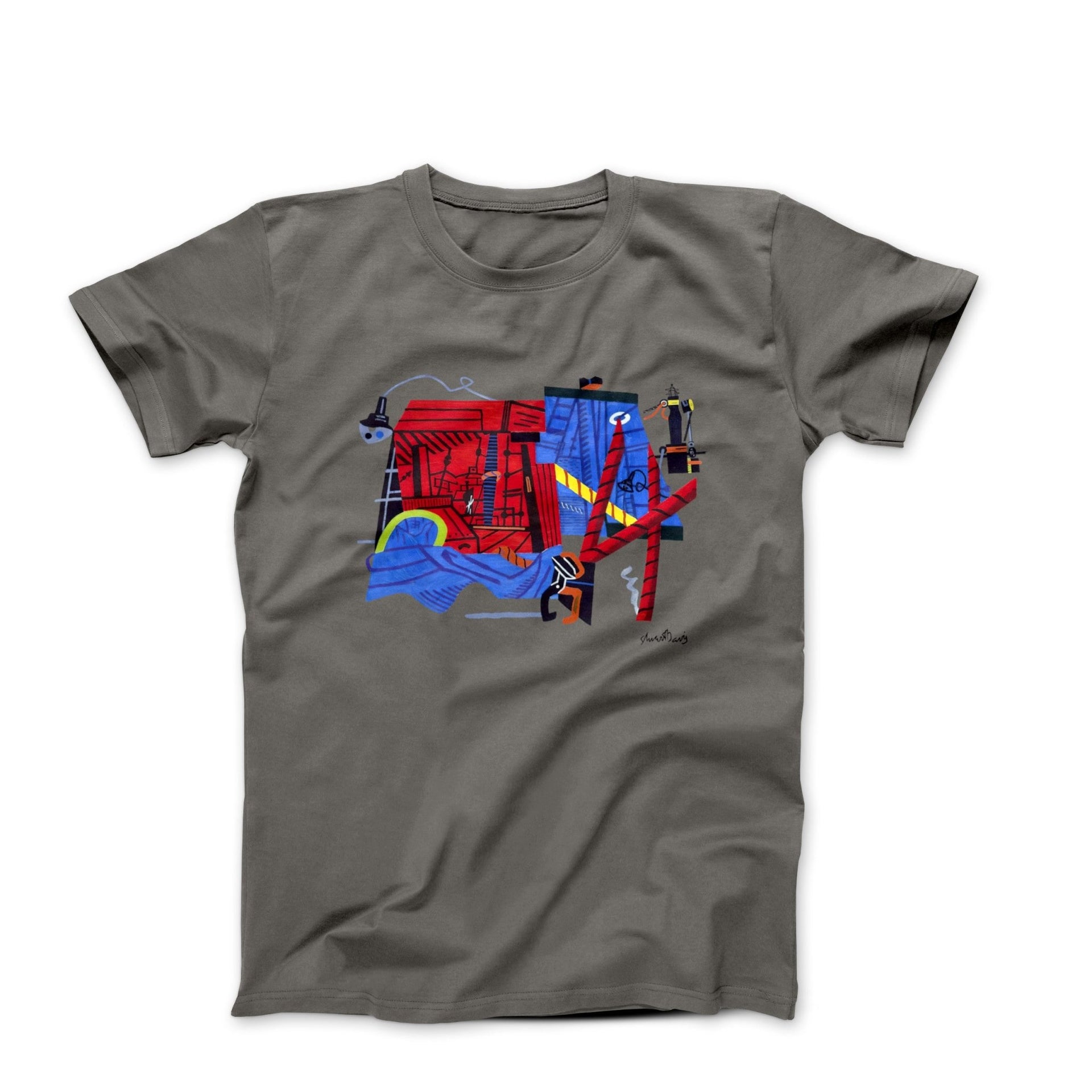 Stuart Davis Waterfront Landscape (1936) Artwork T-shirt - Clothing - Harvey Ltd