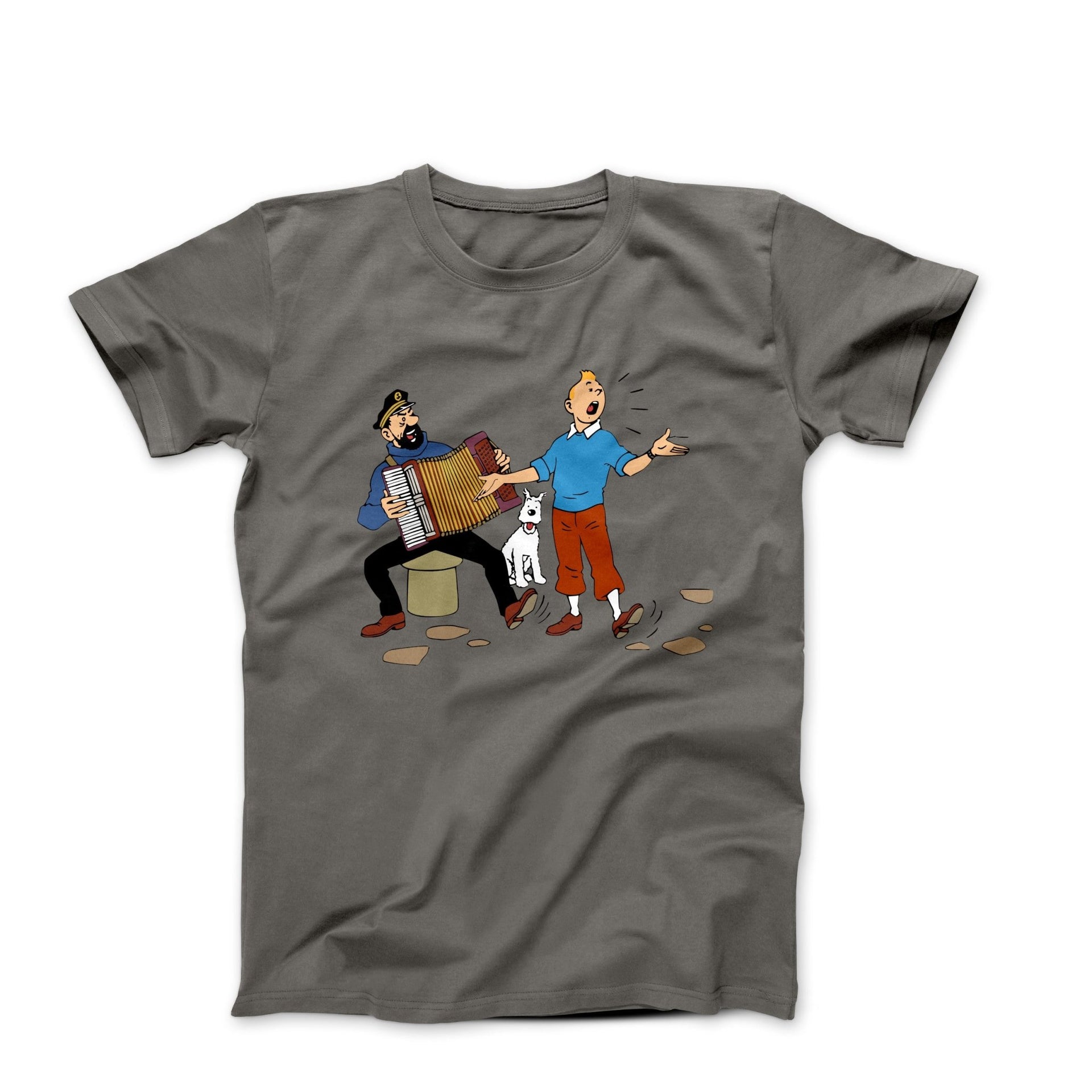 Tin Tin Singing With Capt. Haddock T - shirt - Clothing - Harvey Ltd