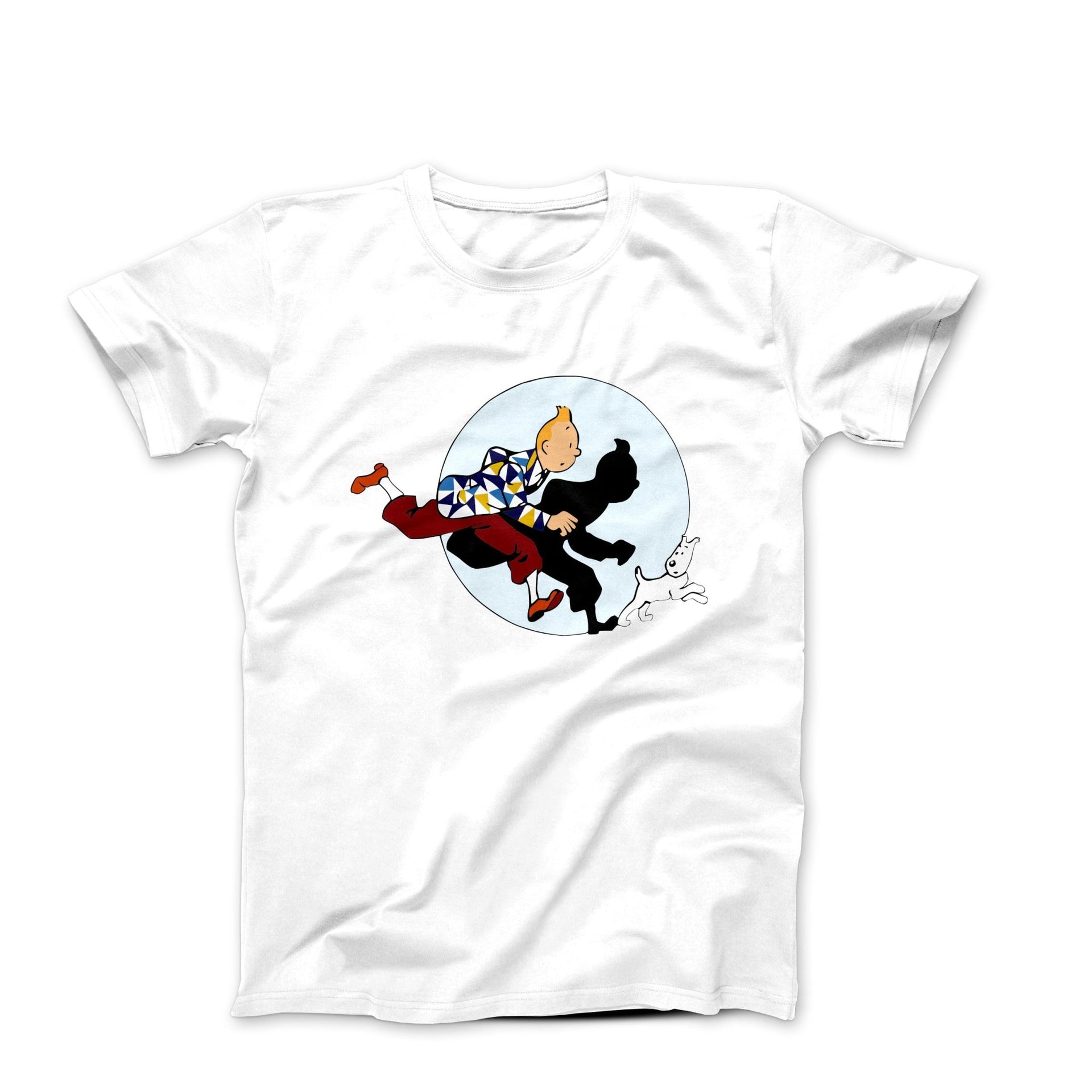 Tin Tin & Snowy In A Spotlight T - shirt - Clothing - Harvey Ltd