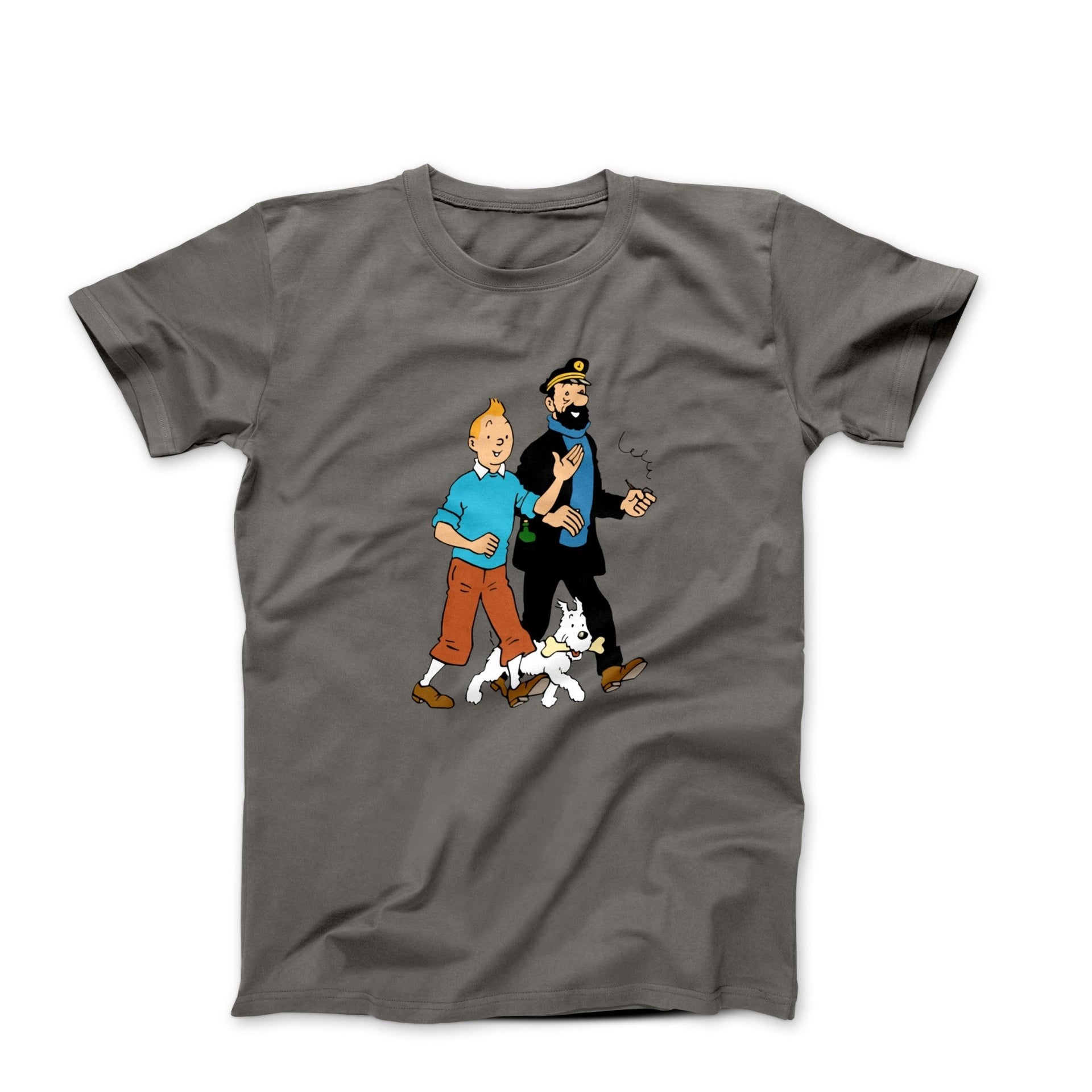 Tintin, Snowy and Captain Haddock Artwork T-Shirt - Comics, Movies & Music - Harvey Ltd
