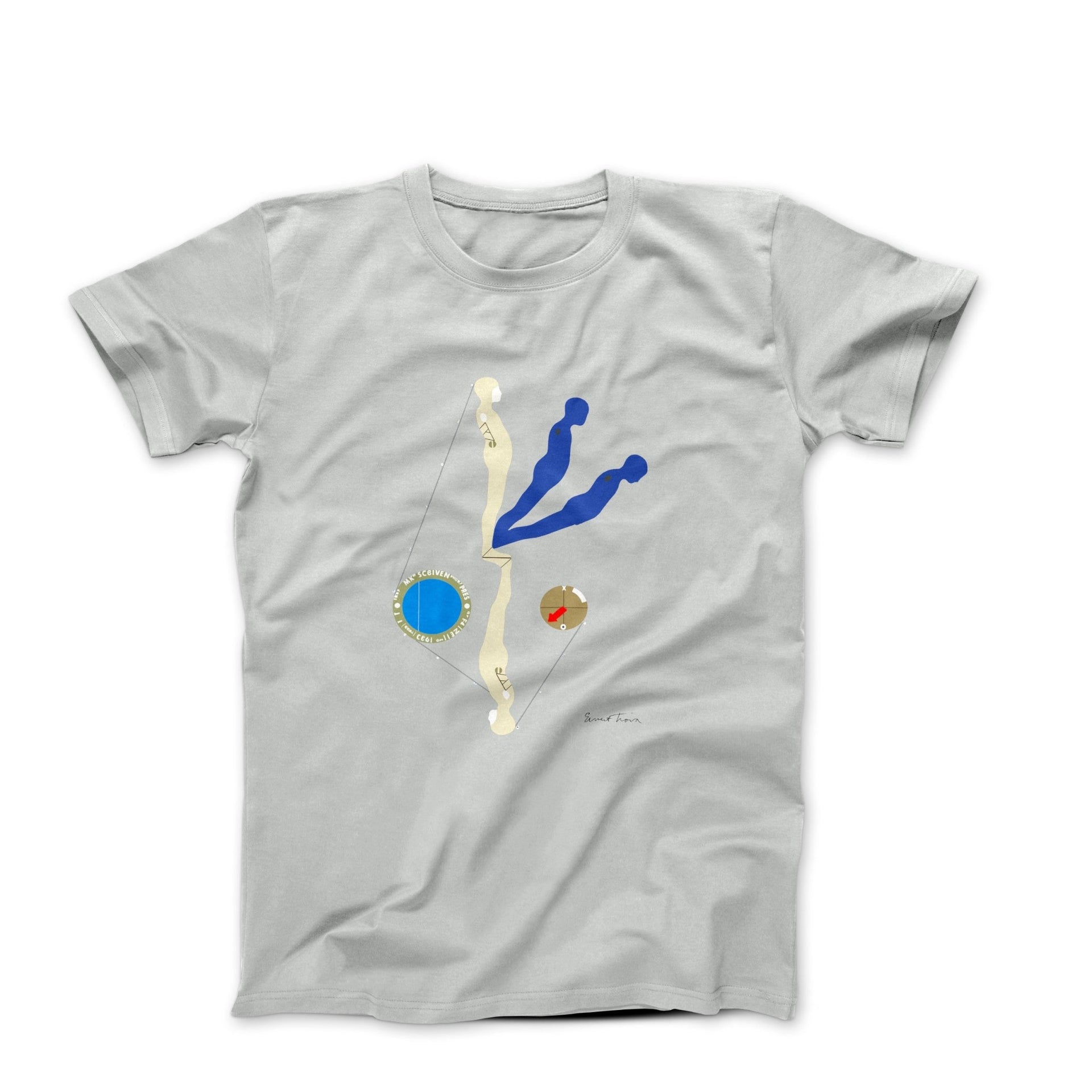 Trova Falling Man Black - Blue - Red Artwork T-shirt - Greatest Artists - Harvey Ltd