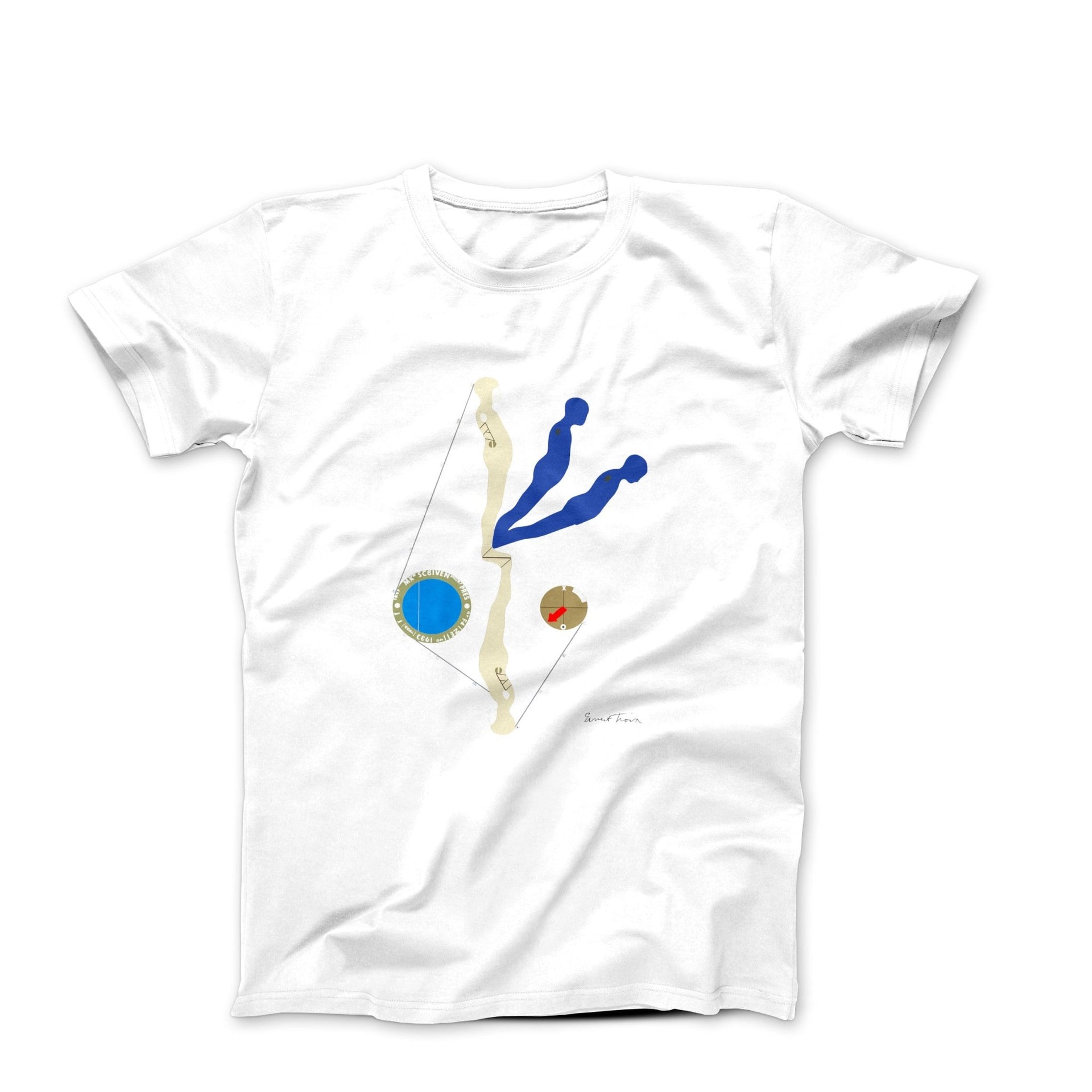 Trova Falling Man Black - Blue - Red Artwork T-shirt - Greatest Artists - Harvey Ltd