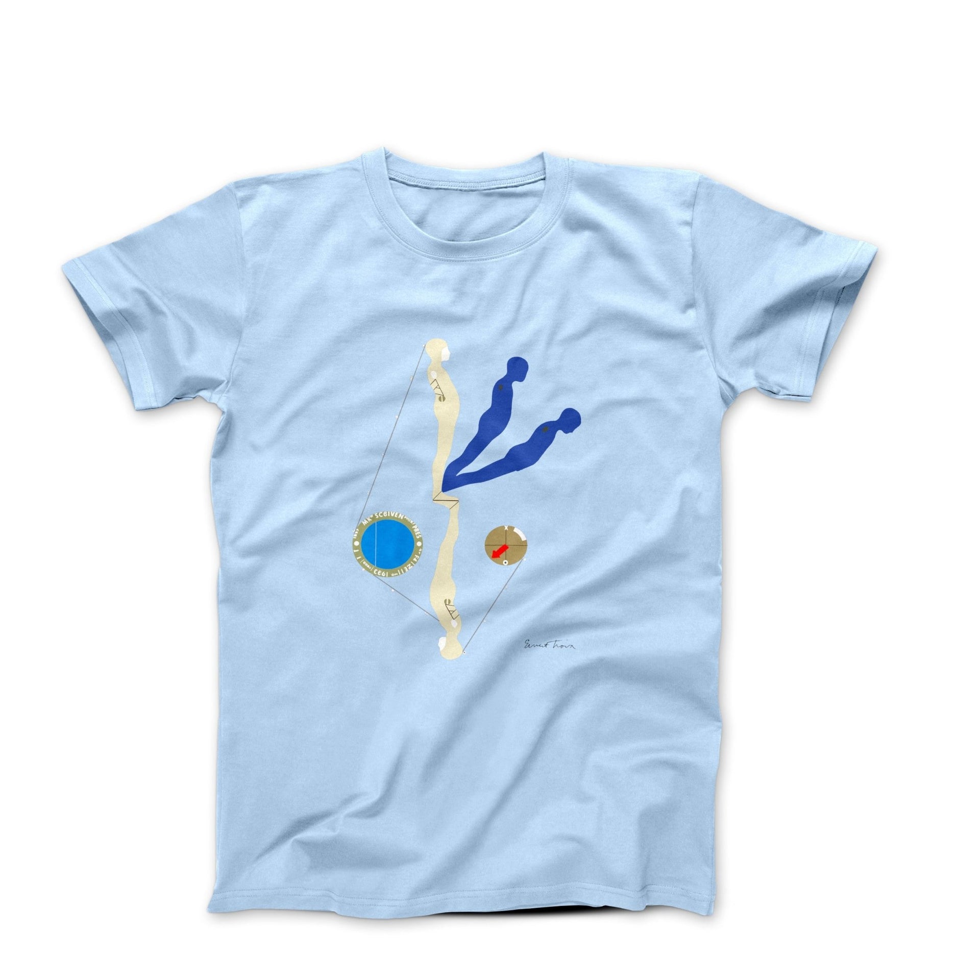 Trova Falling Man Black - Blue - Red Artwork T-shirt - Greatest Artists - Harvey Ltd