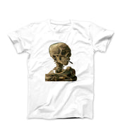 Van Gogh Skeleton Skull with Cigarette (1886) T-Shirt - Greatest Artists - Harvey Ltd
