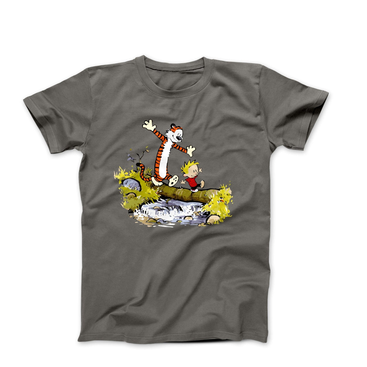 Walking Across A Log Illustration T-shirt - Comics, Movies & Music - Harvey Ltd