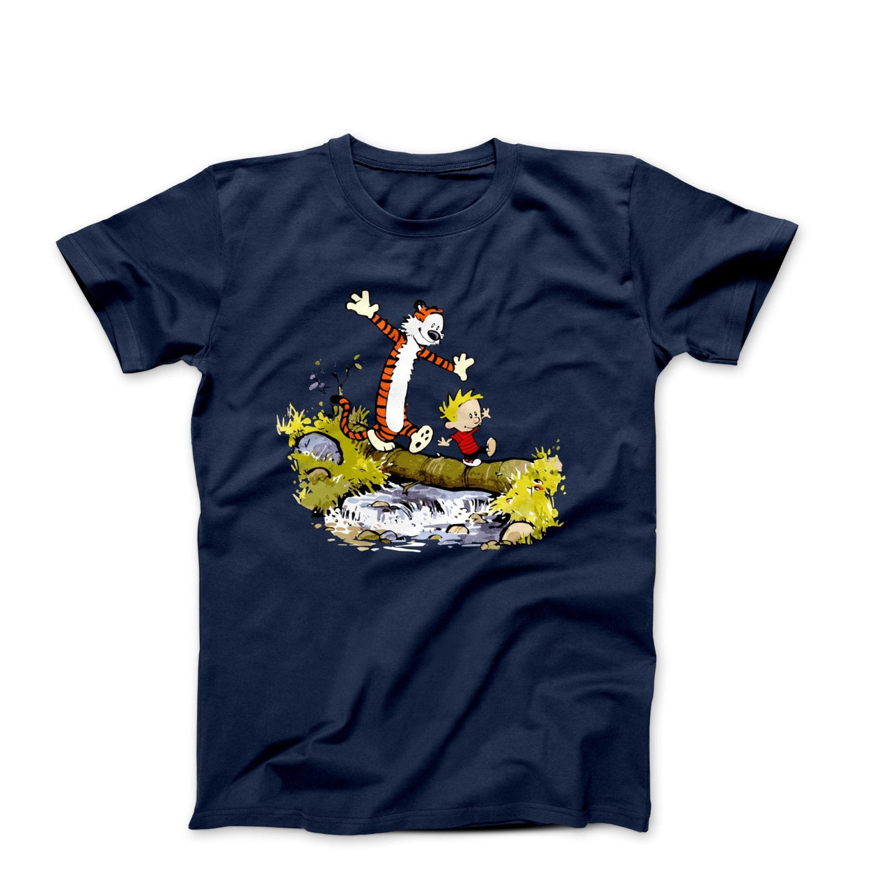 Walking Across A Log Illustration T-shirt - Comics, Movies & Music - Harvey Ltd
