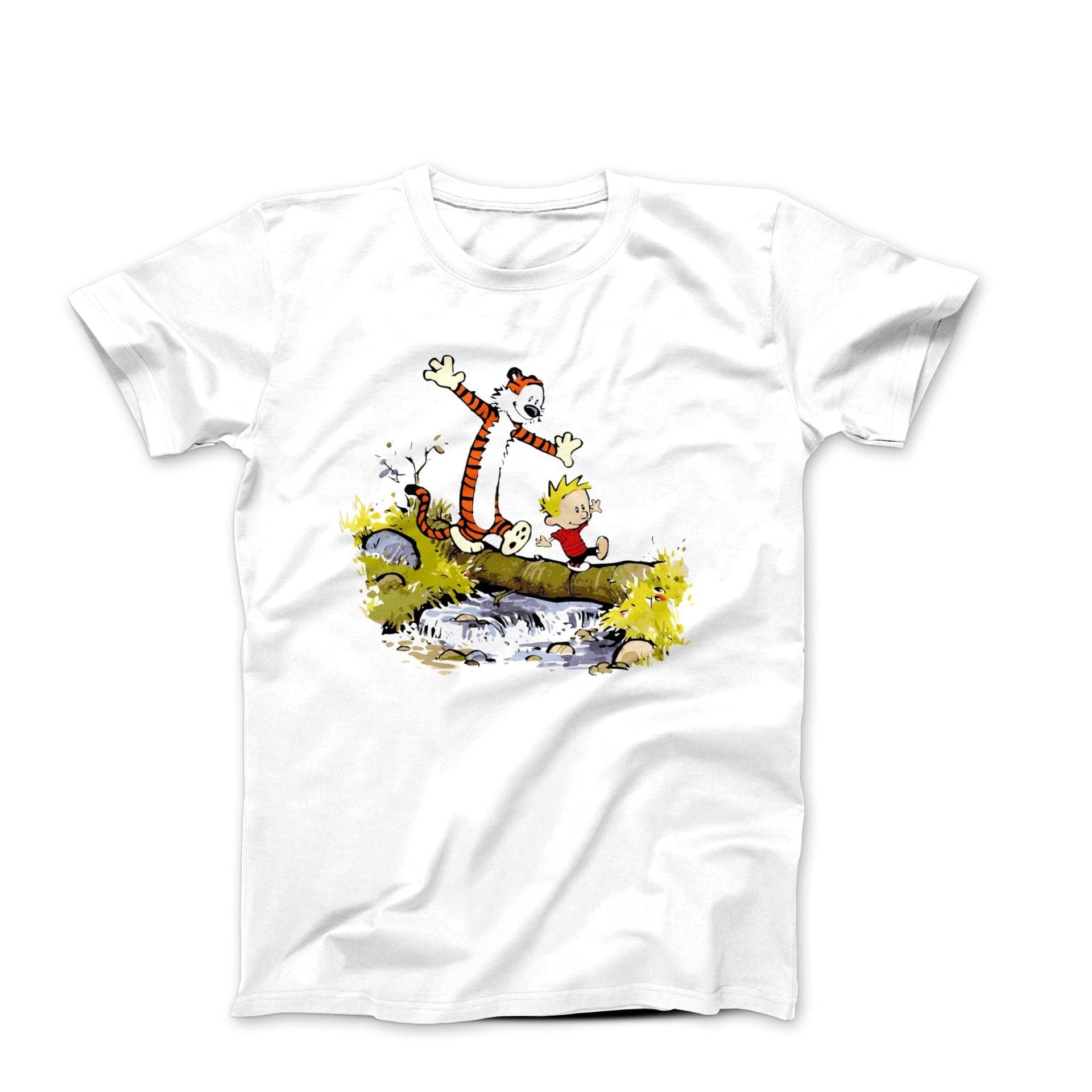 Walking Across A Log Illustration T-shirt - Comics, Movies & Music - Harvey Ltd