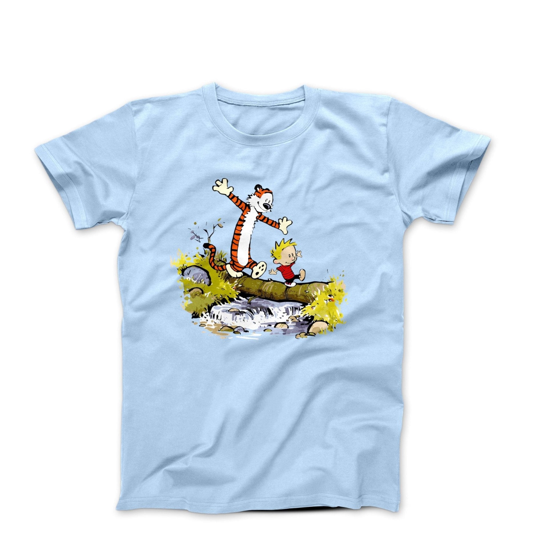 Walking Across A Log Illustration T-shirt - Comics, Movies & Music - Harvey Ltd