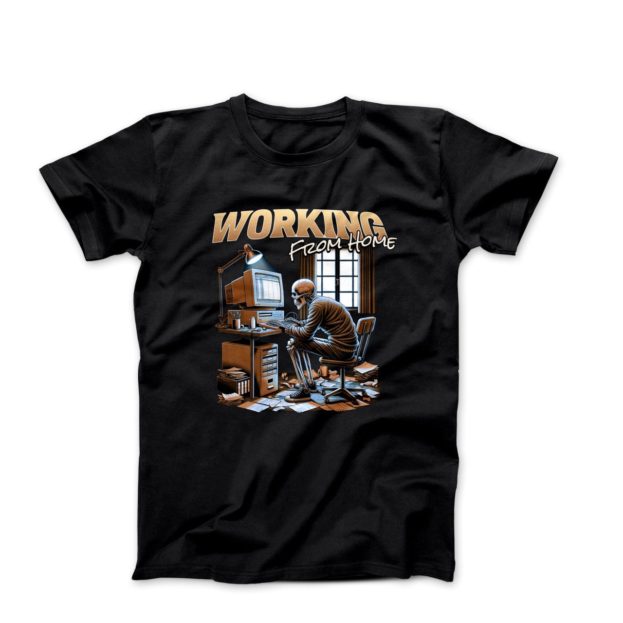 Working From Home Illustration T-shirt - Humorous, Lifestyle & Others - Harvey Ltd