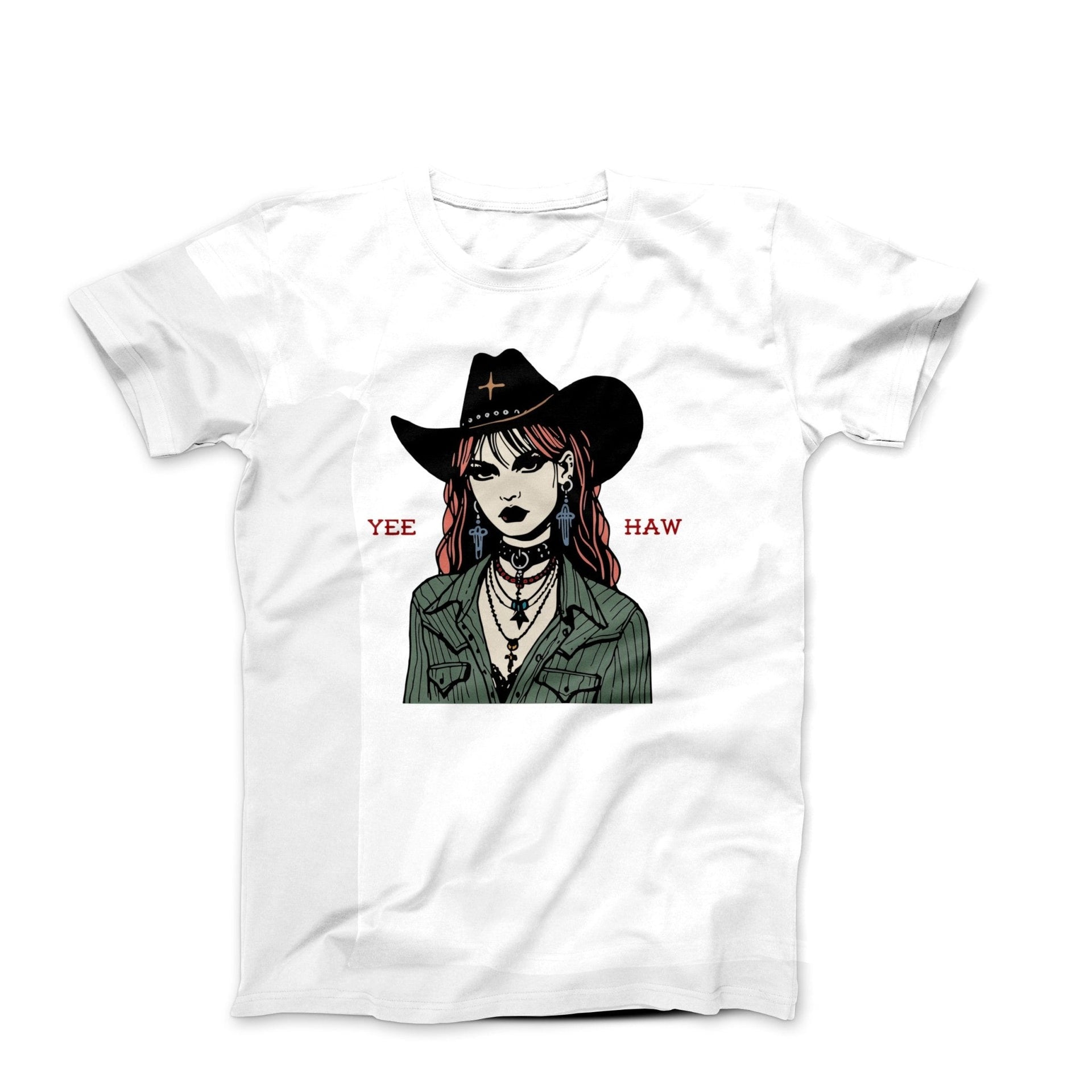 Yee Haw Cowgirl Illustration T-shirt - Americana & Patriotic - Harvey Ltd