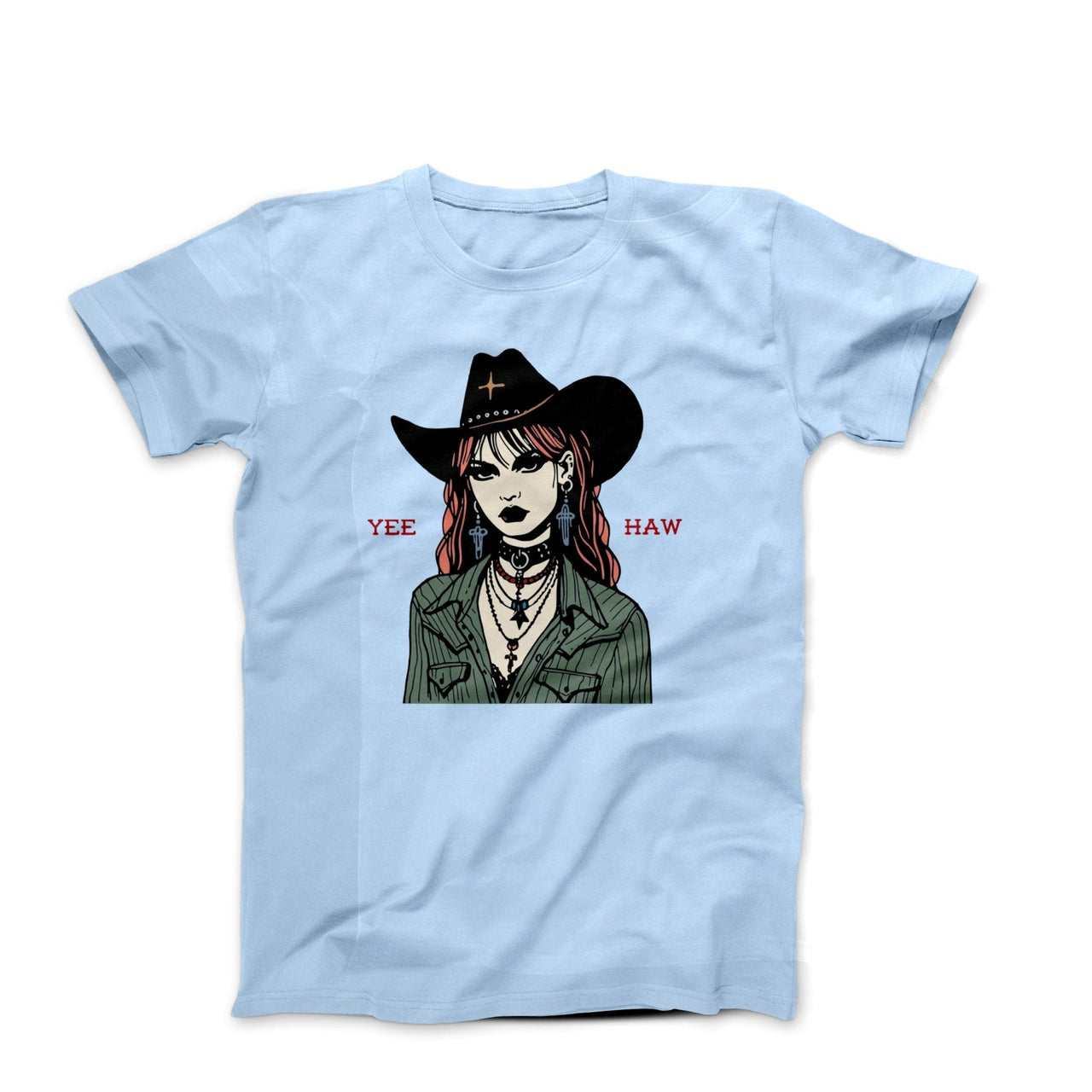 Yee Haw Cowgirl Illustration T-shirt - Americana & Patriotic - Harvey Ltd