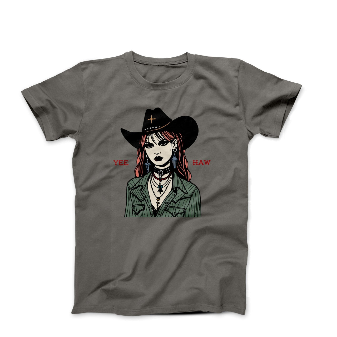 Yee Haw Cowgirl Illustration T-shirt - Americana & Patriotic - Harvey Ltd