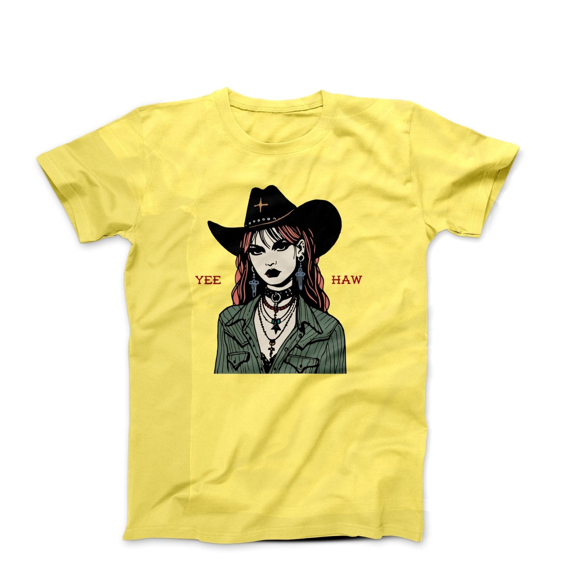 Yee Haw Cowgirl Illustration T-shirt - Americana & Patriotic - Harvey Ltd
